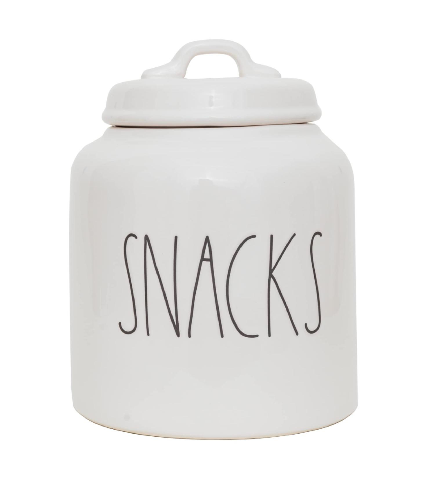 Rae Dunn Ceramic Cookie Jar - Stoneware Treat Canister for Snack Storage in White - Buy Online on GoSupps.com