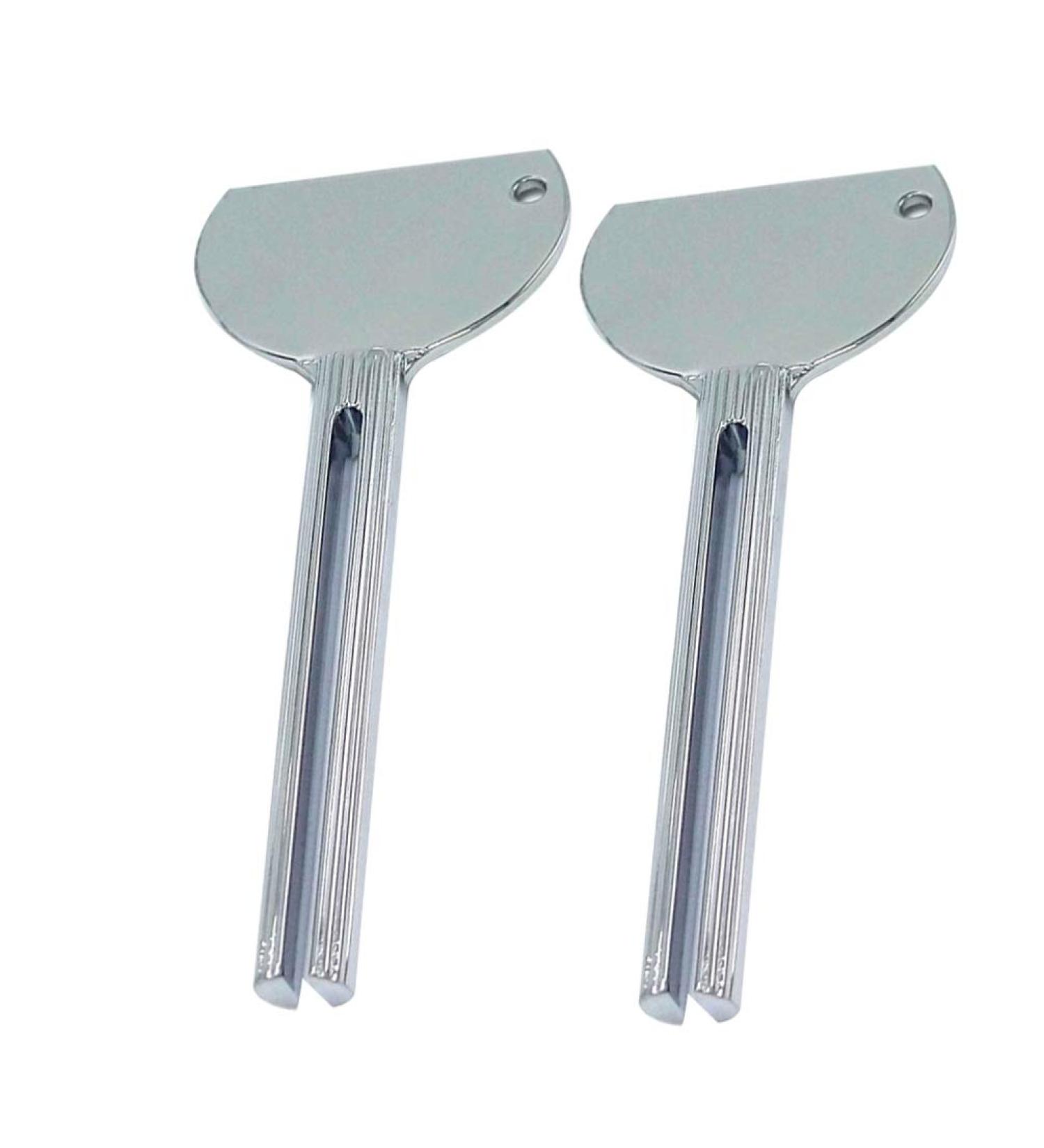 Healifty Metal Tube Squeezer Pack of 2 - Rolling Toothpaste & Tube Key Squeezer Tool - Bathroom Accessories for Saving Toothpaste, Cosmetic, Oil, Cream, Paint - 2pcs Silver - Buy Online on GoSupps.com