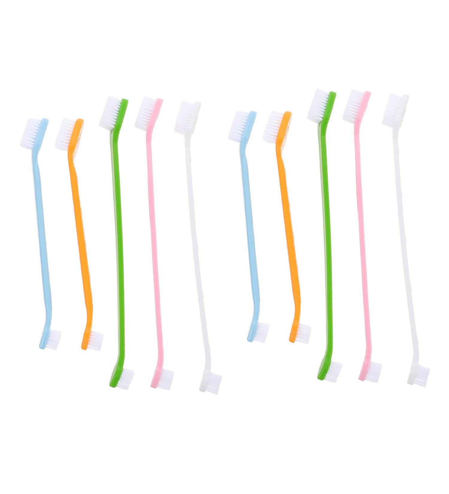 COSMEVIVI 10pcs Pet Toothbrush Pet Cleaning Toothbrush Cat Toothpaste Pet Toothpaste Dual-head Dog Puppy Nylon - Buy Online on GoSupps.com