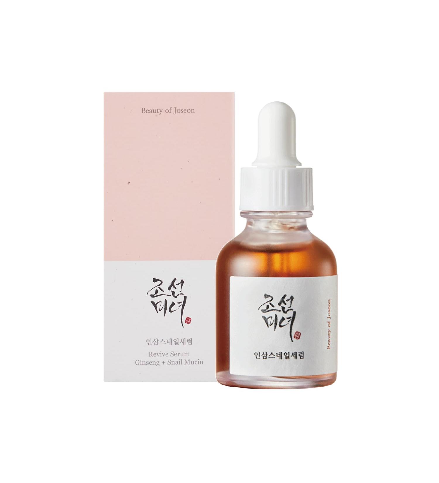 Beauty of Joseon Revive Snail Mucin Ginseng Serum - Hydrating Facial Moisturizer for Dark Spots & Acne Scars | Korean Skincare for Sensitive Skin - 30ml - Buy Online on GoSupps.com