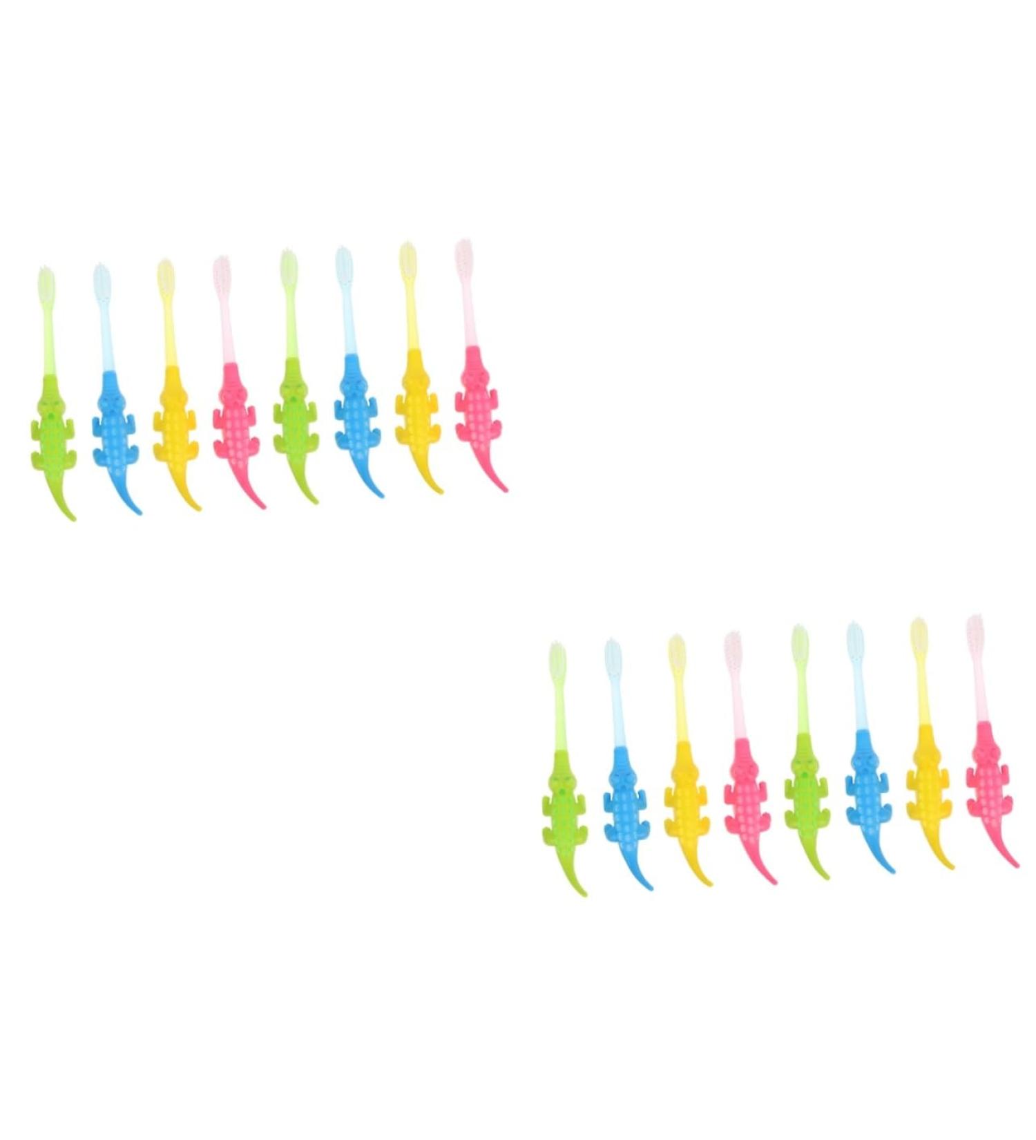 Healeeved 16 Stk Small Krokodil Toothbrush for Toddlers | Children's Cartoon Toothbrush for Ages 2-4 | Massaging Cleaning Brush - Buy Online on GoSupps.com