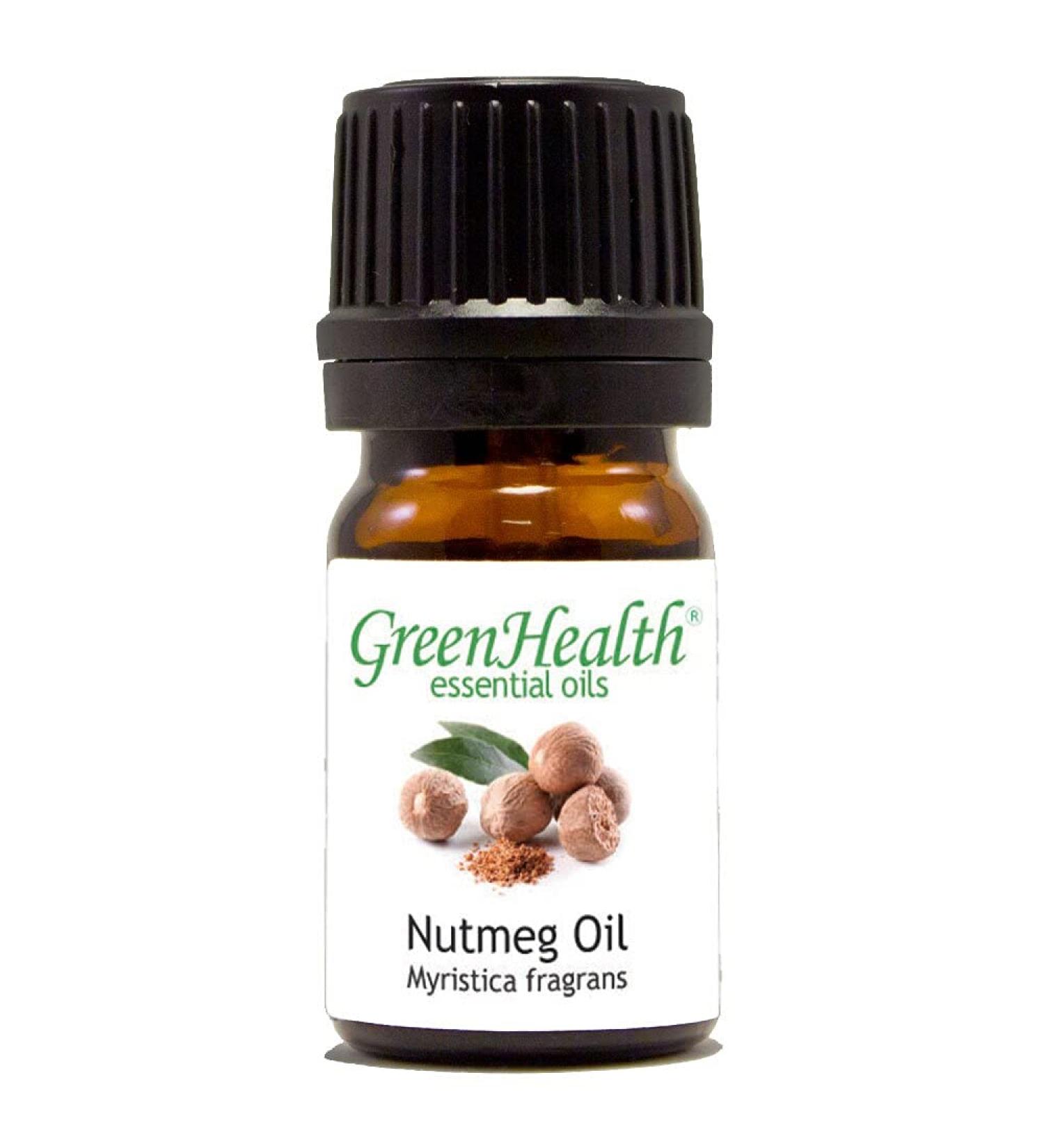 Nutmeg 1/6 fl oz (5 ml) Glass Bottle 100% Pure Essential Oil GreenHealth - Buy Online on GoSupps.com