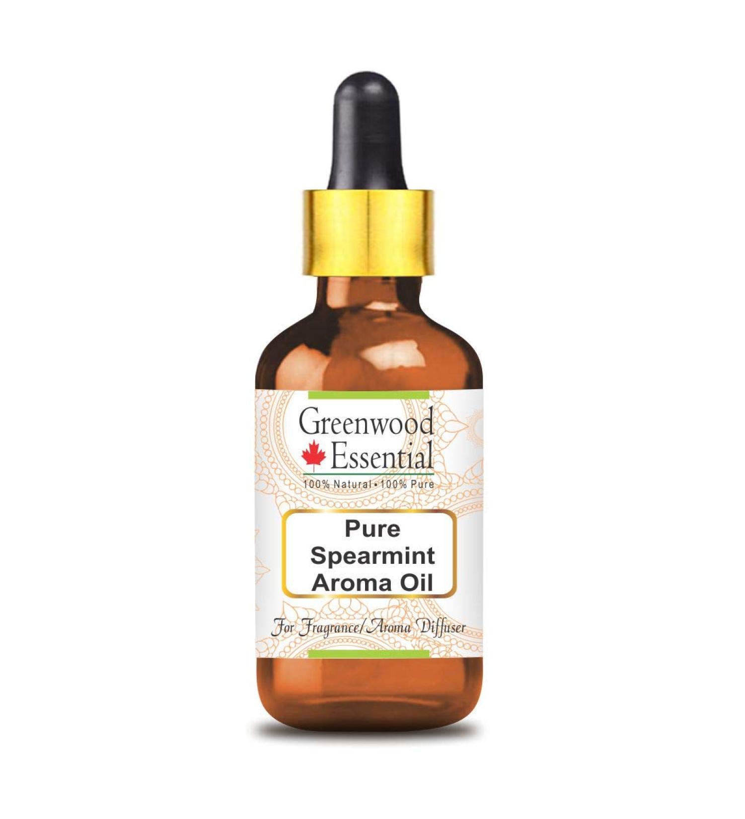 Greenwood Essential Natural Green Mint Aroma Oil - 5ml Therapeutic Quality for Aroma Diffuser - Buy Online on GoSupps.com