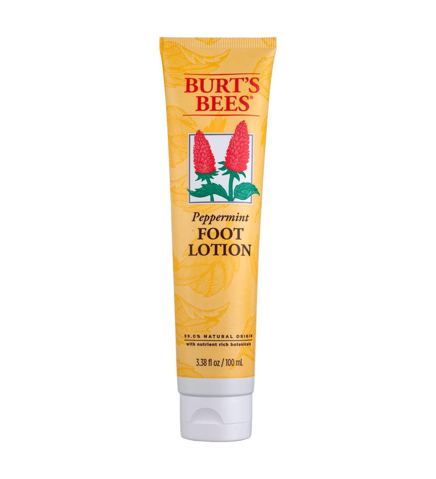 Burt's Bees Peppermint Foot Lotion 3.38oz Tubes - Pack of 2 | Moisturizing & Refreshing Formula - Buy Online on GoSupps.com
