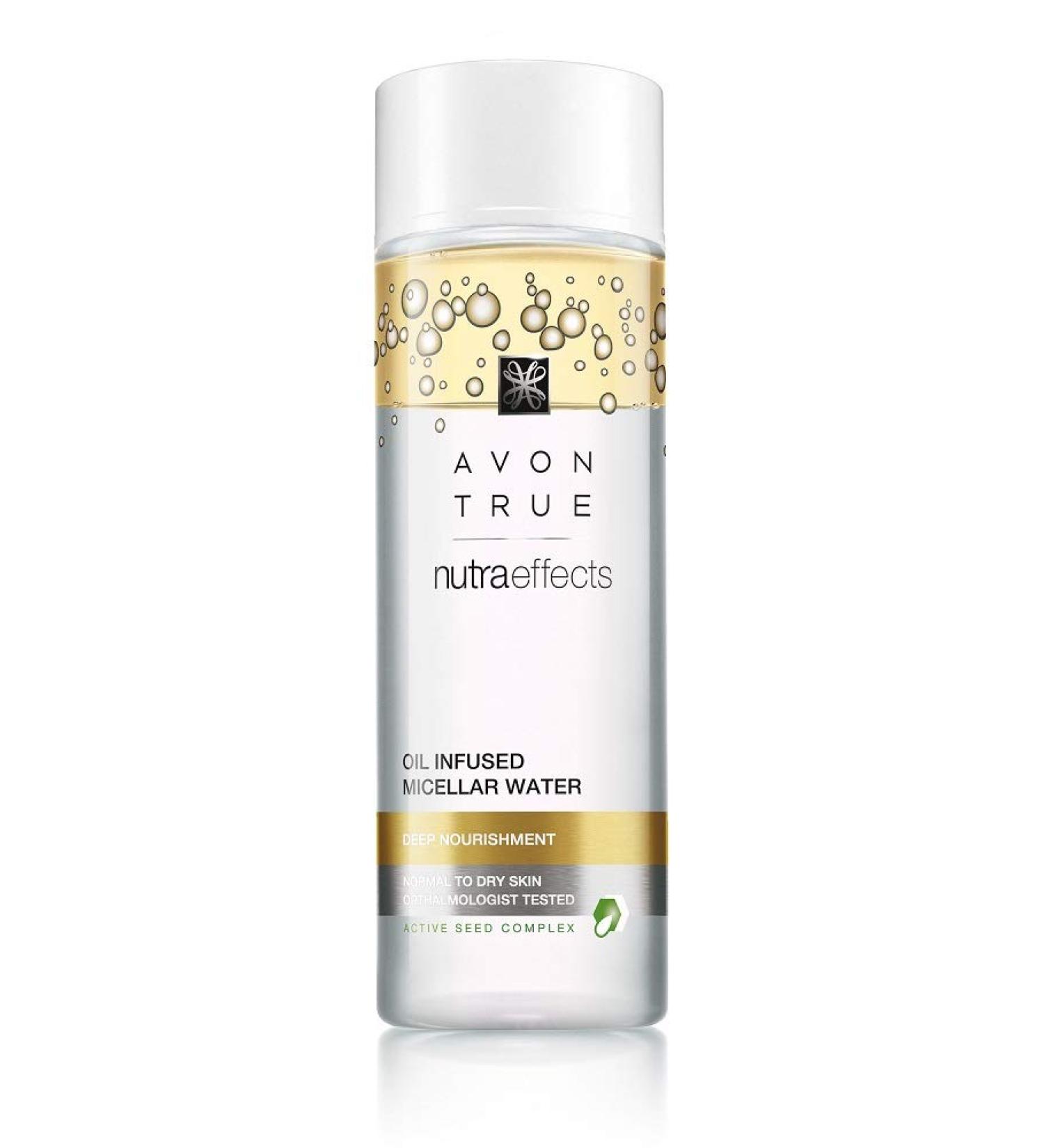 Avon True Nutraeffects oil infused micellar water deep nourishment for normal to dry skin - 200ml - Buy Online on GoSupps.com