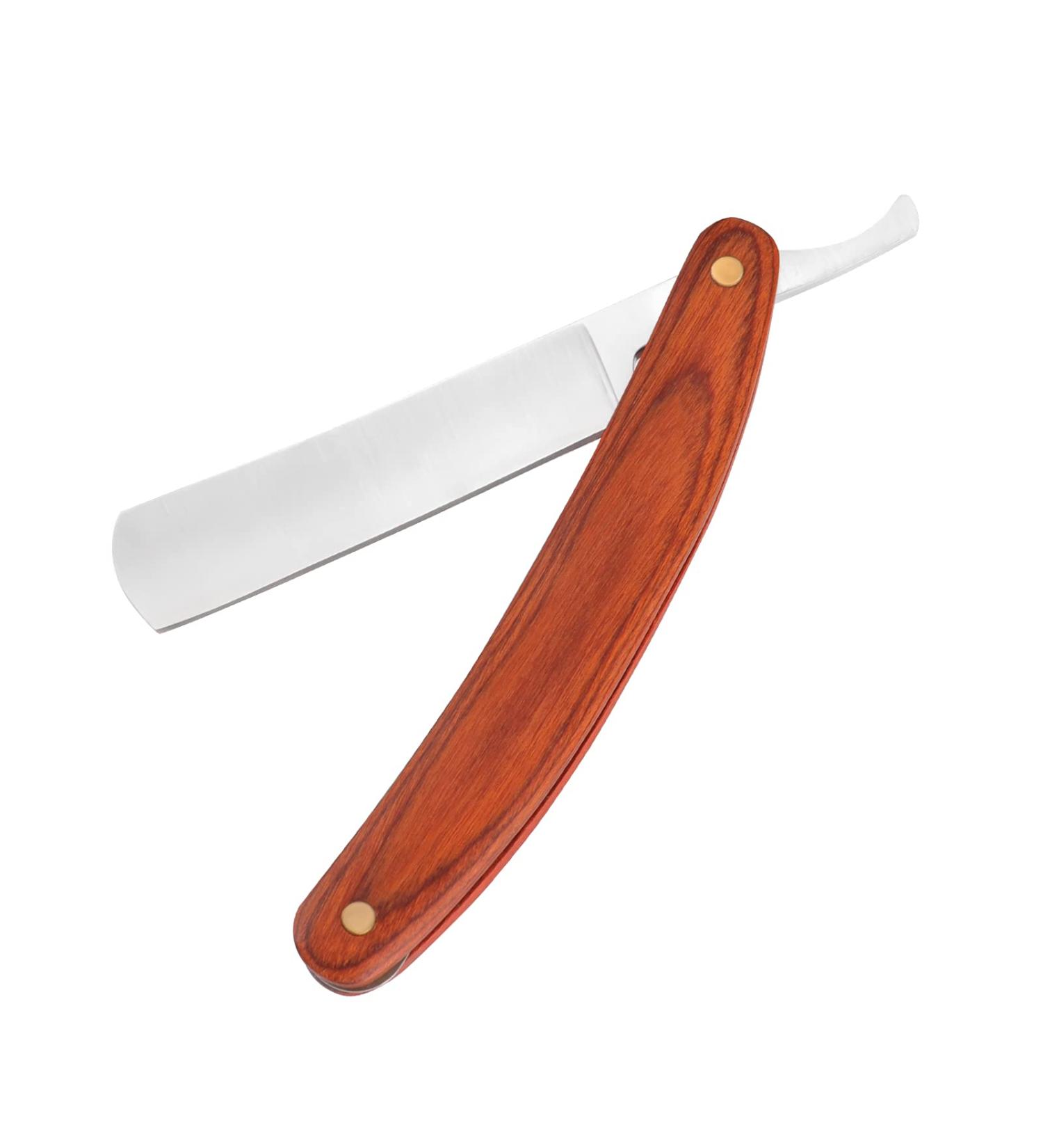 OXYEFEI Personalized Straight Edge Razor - Stainless Steel Blade & Wooden Handle | Perfect Gift for Father's Day & Haircuts (Red - Buy Online on GoSupps.com