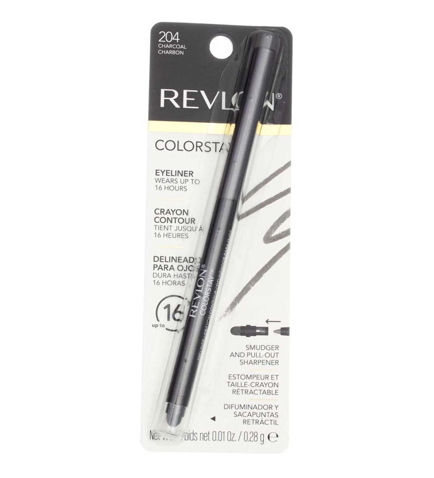 Revlon ColorStay Eyeliner Pencil Charcoal 204 0.01 oz - Pack of 3 - Buy Online on GoSupps.com