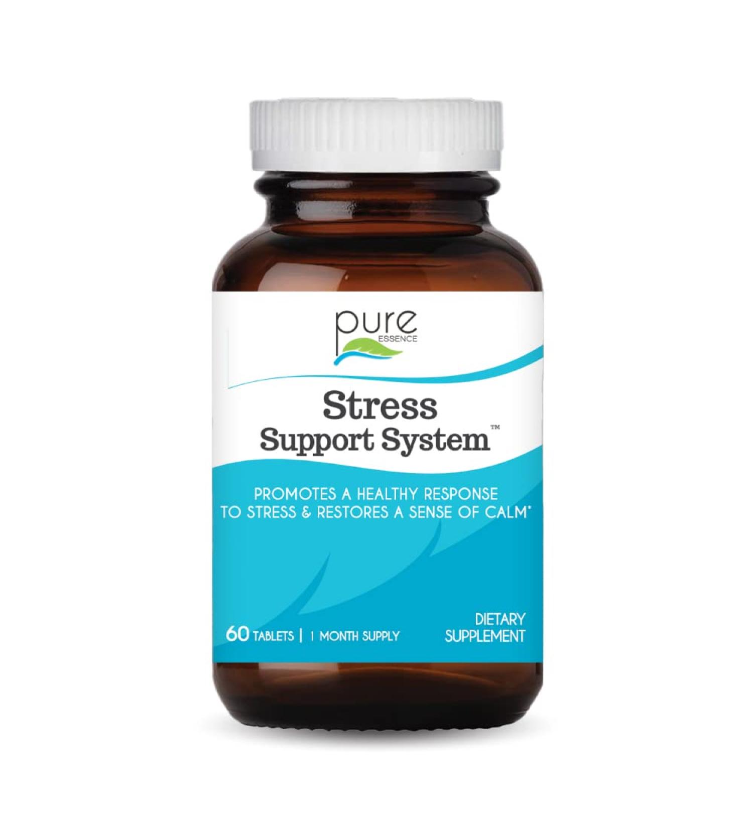 Pure Essence Labs Stress Support System - Immunity Booster & Headache Relief (60 Tablets) - Buy Online on GoSupps.com