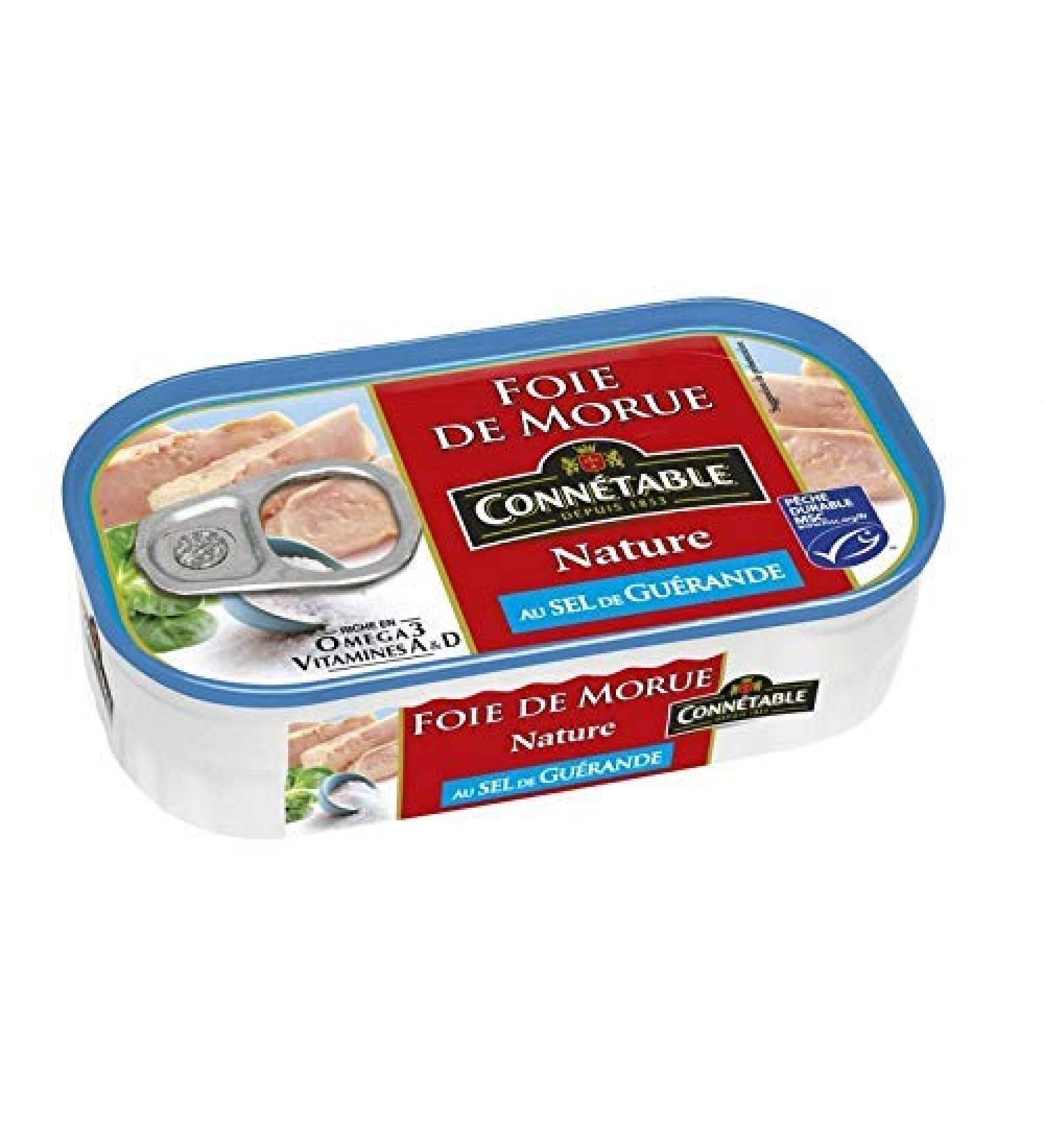 CONNETABLE - Foie De Morue Nature Au Sel De Guerande 121G - Lot De 2