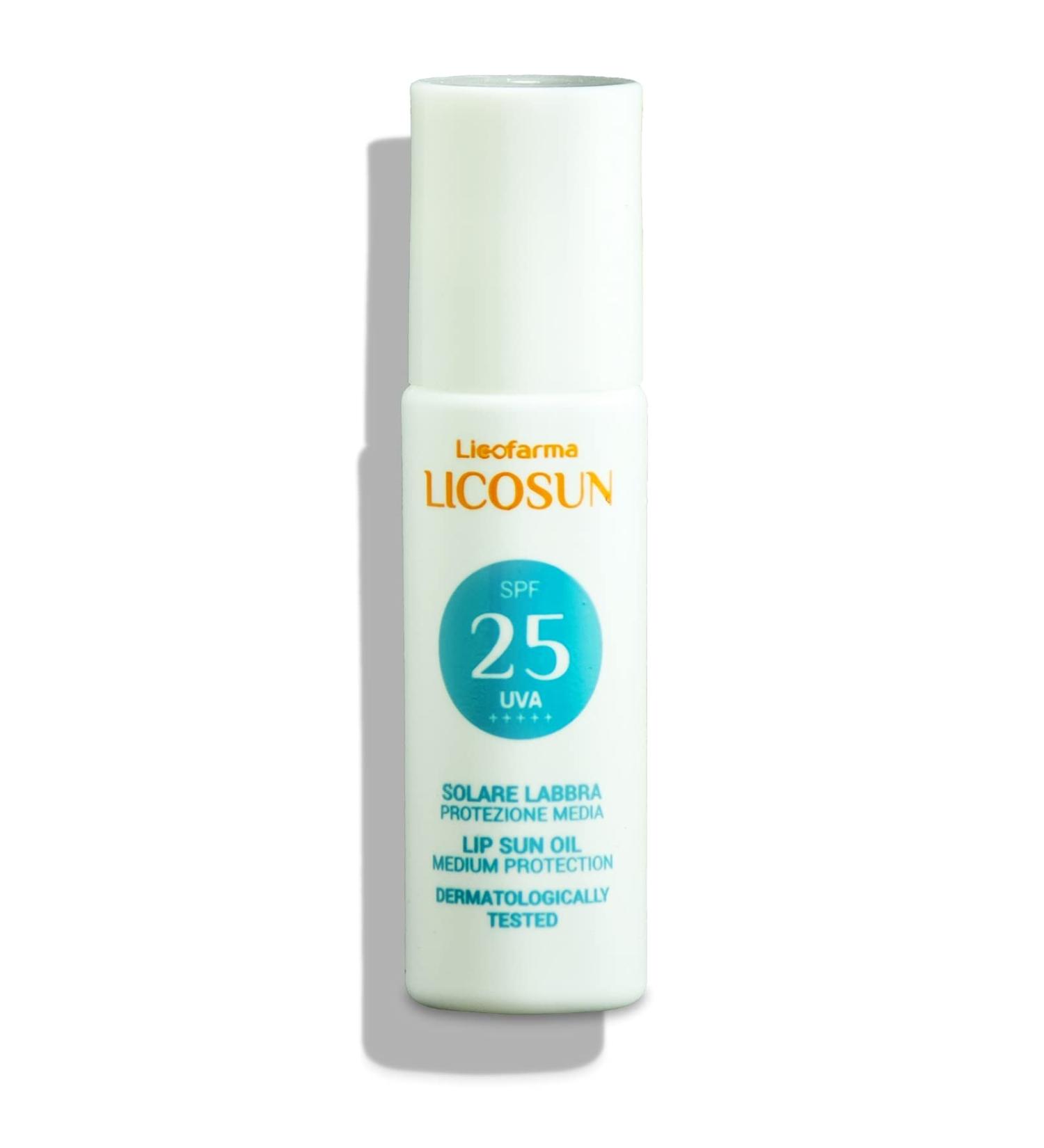  Licofarma Labbra Sun Protection Oil SPF 25 with Roll-on. UVA/UVB protection antioxidant action medium protection. Moisturizing and nourishing for the labbra. - Buy Online on GoSupps.com