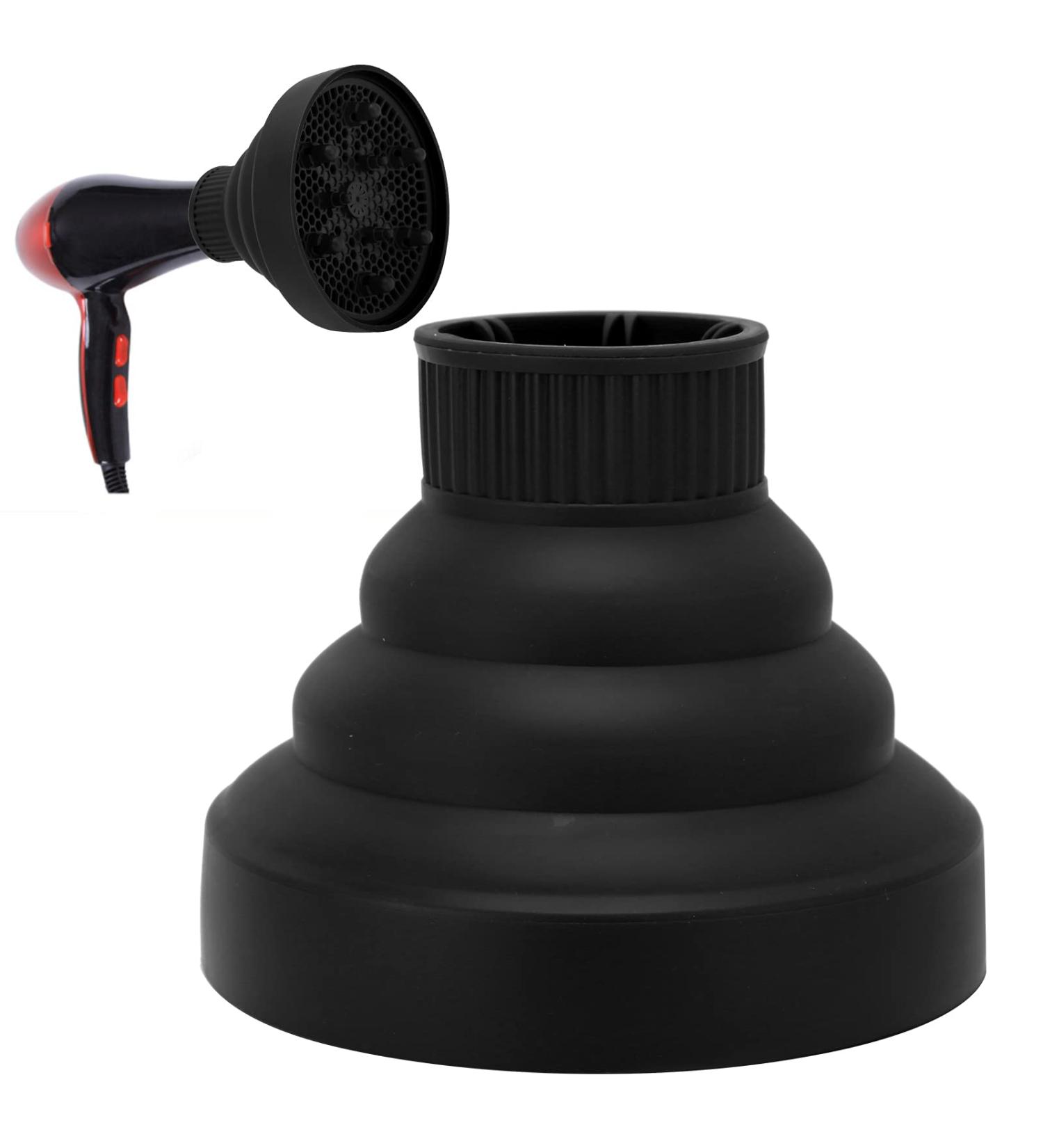 Curly Hair Diffuser - Universal Collapsible Hair Dryer Attachment for Natural Thick Hair (Black) - Buy Online on GoSupps.com