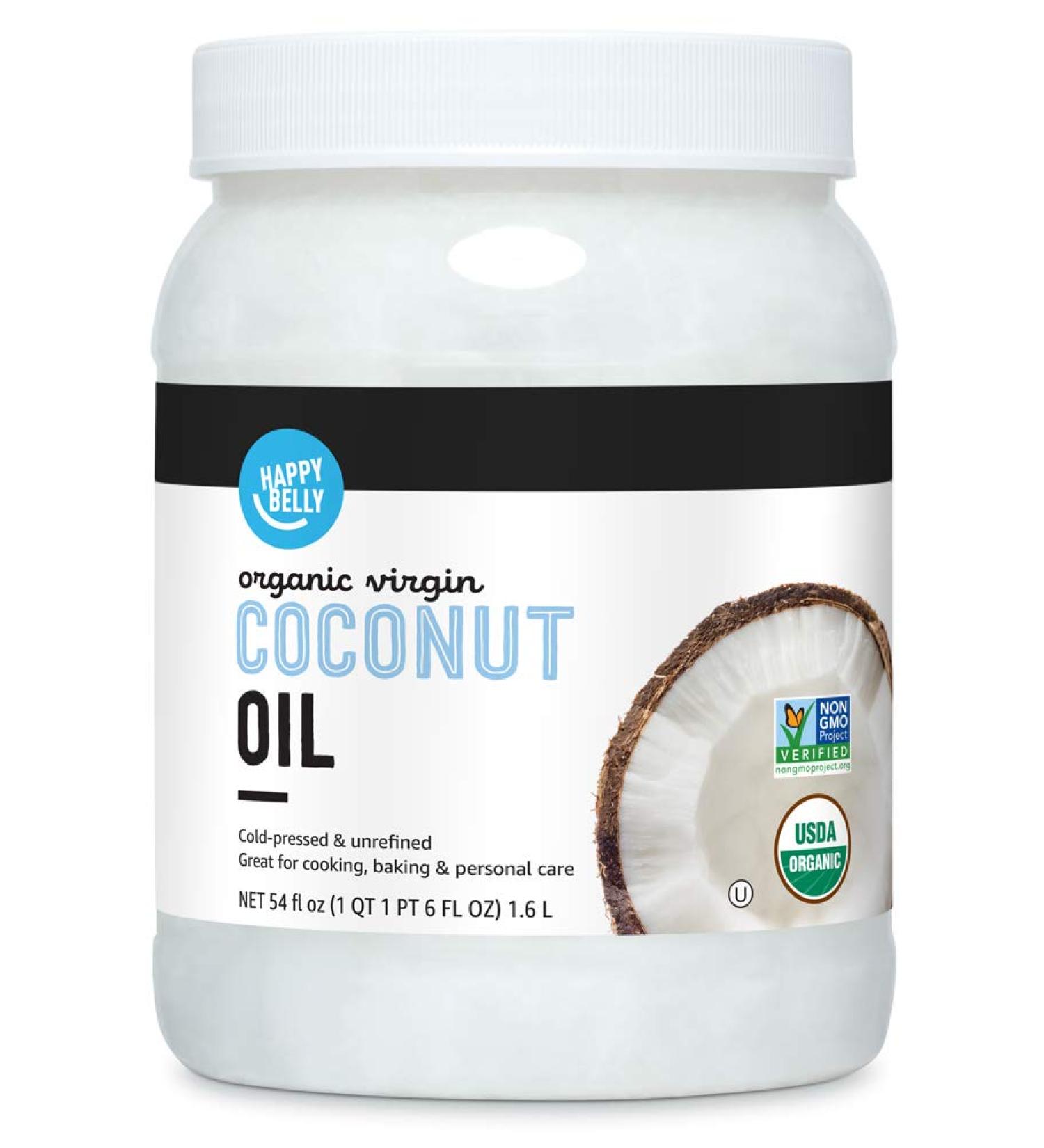 Happy Belly Organic Virgin Coconut Oil 54 oz - Amazon Brand (Previously Solimo) - Buy Online on GoSupps.com