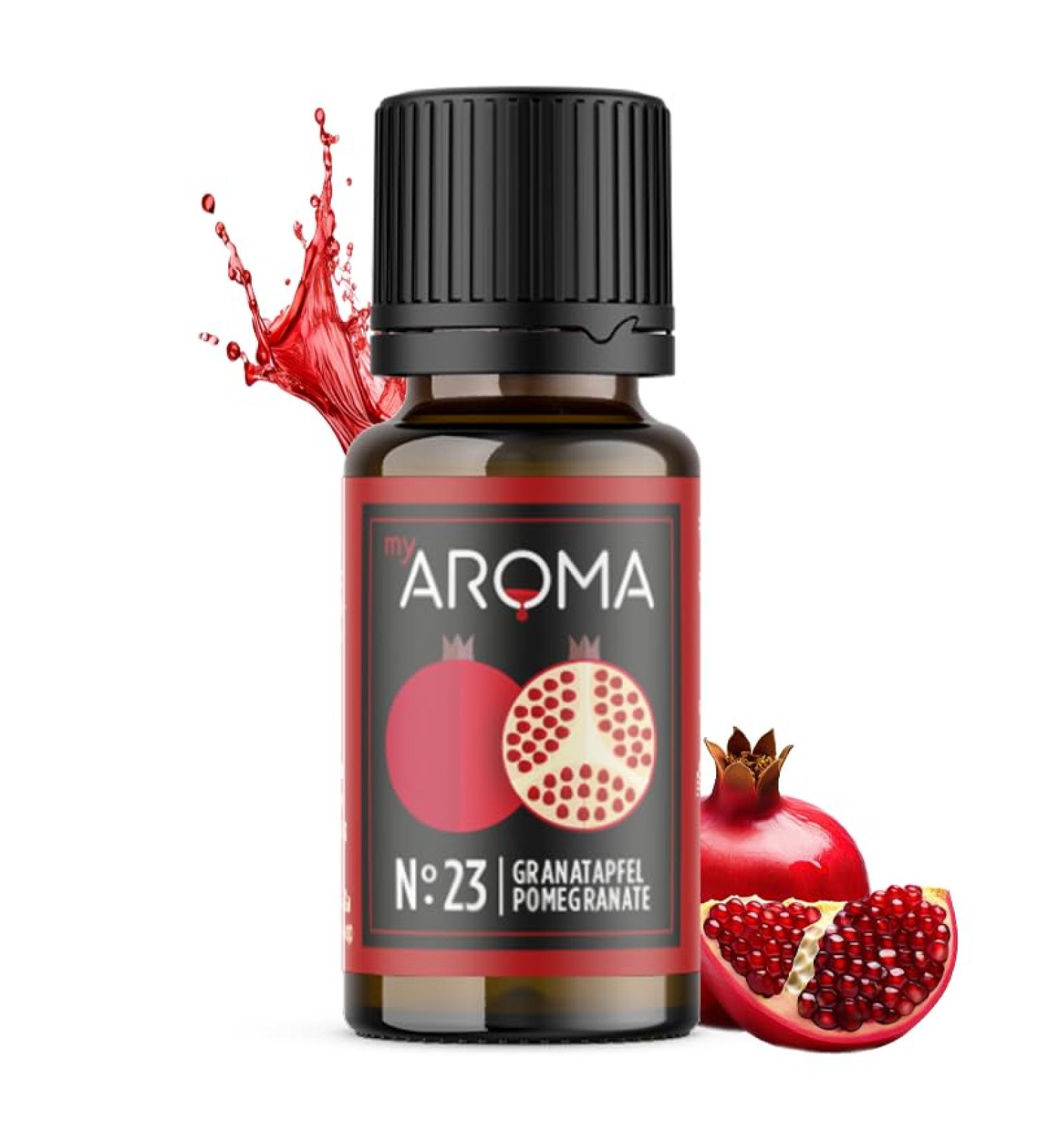 myAROMA No 23 pomegranate 10 ml pure natural aroma flavor drops for water and cocktails food flavoring for cooking and baking sugarfree - Buy Online on GoSupps.com