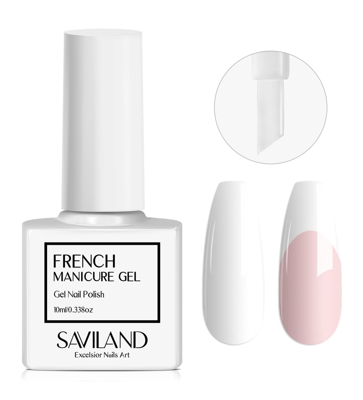 Saviland French Gel Nail Polish - White 10ML UV LED French Manicure Brush Gel - Professional French Nail Art - 0.34 Fl Oz - Buy Online on GoSupps.com