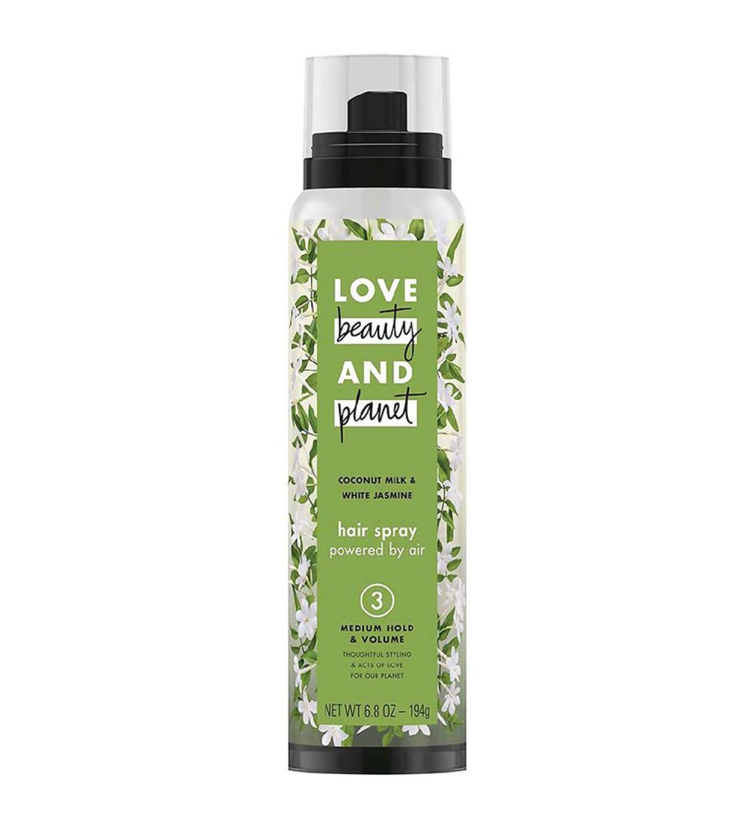 Love Beauty Planet Coconut Milk White Jasmine Hair Spray Medium Hold & Volume 6.8 oz (Pack of 2)