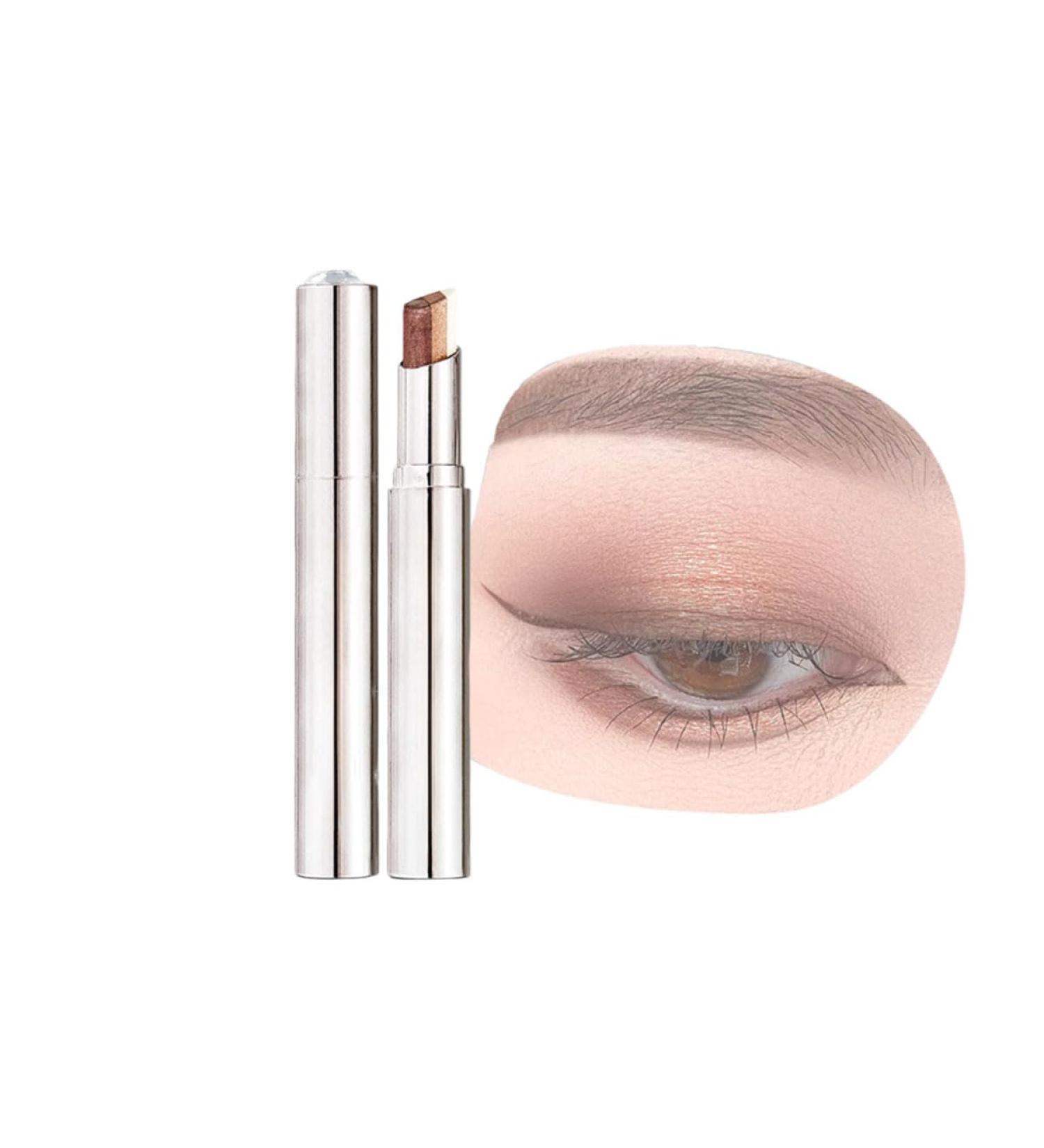 Waterproof Gradient Shimmer Eyeshadow 3color Stick Waterproof Shimmer Gradient Tricolor Eyeshadow Stick Effortless Eye Makeup 03Brown - Buy Online on GoSupps.com
