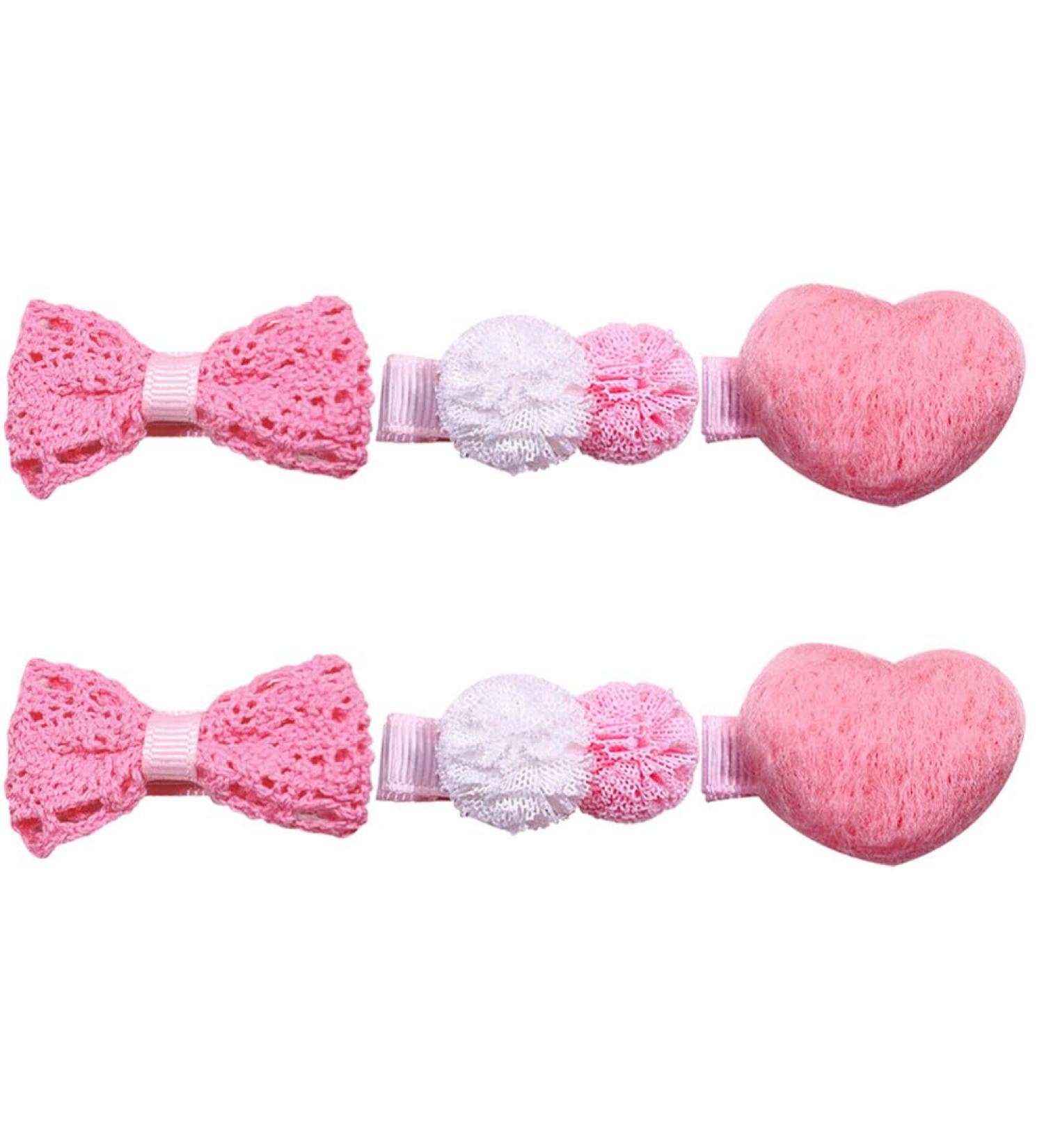 Toyvian 3 Pairs Pink Hair Accessories Hair Jewelry Hair Clips for Girls Hair Barrettes Girls Hair Accessories Bow Hair Clips Girls Hair Clips Hair Pin Bow Clips Bow Tie Issue Card Fabric