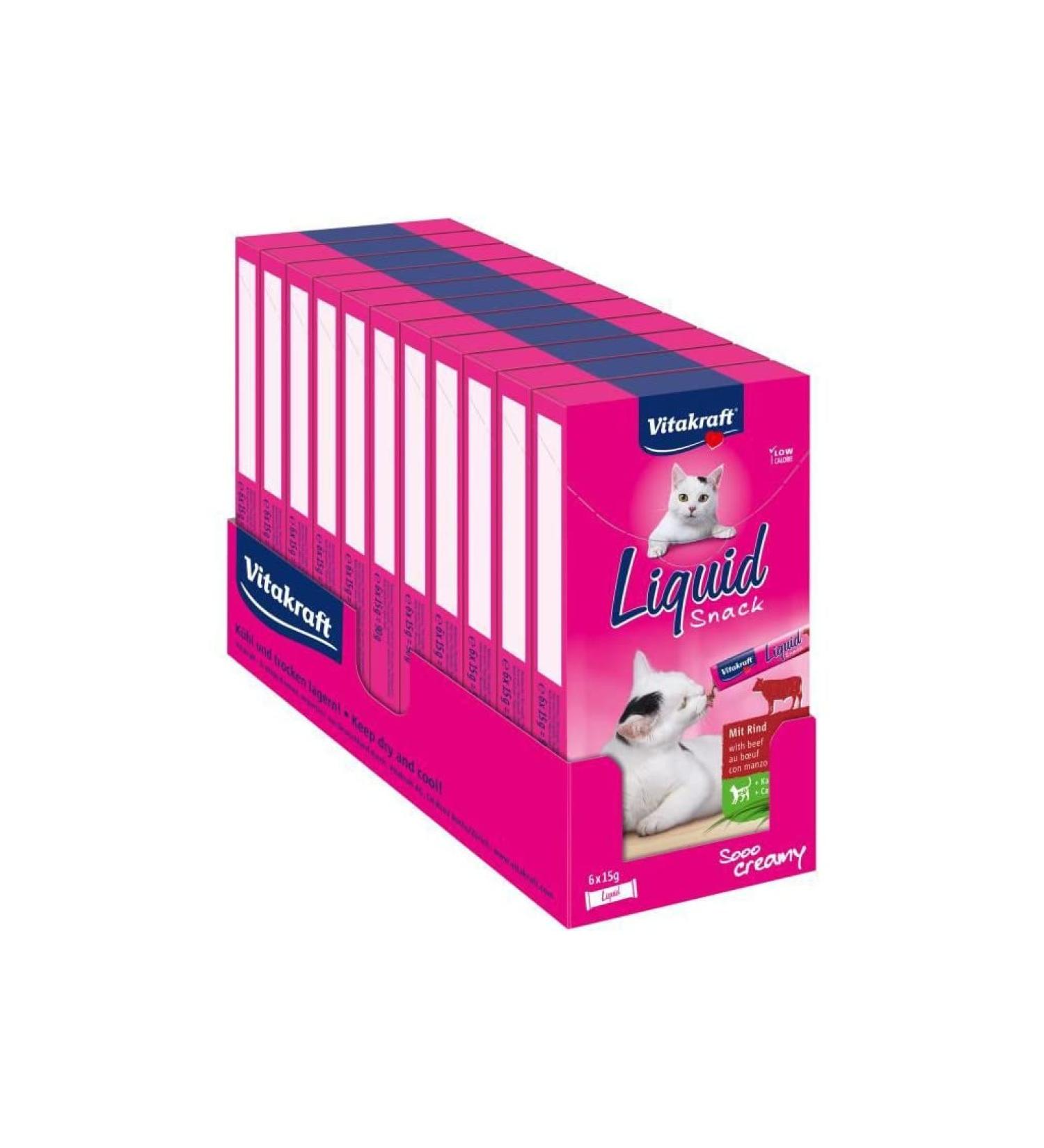 Vitakraft Cat Snack Liquid Beef Treats - 11 x 90g | Premium International Shipping - Buy Online on GoSupps.com