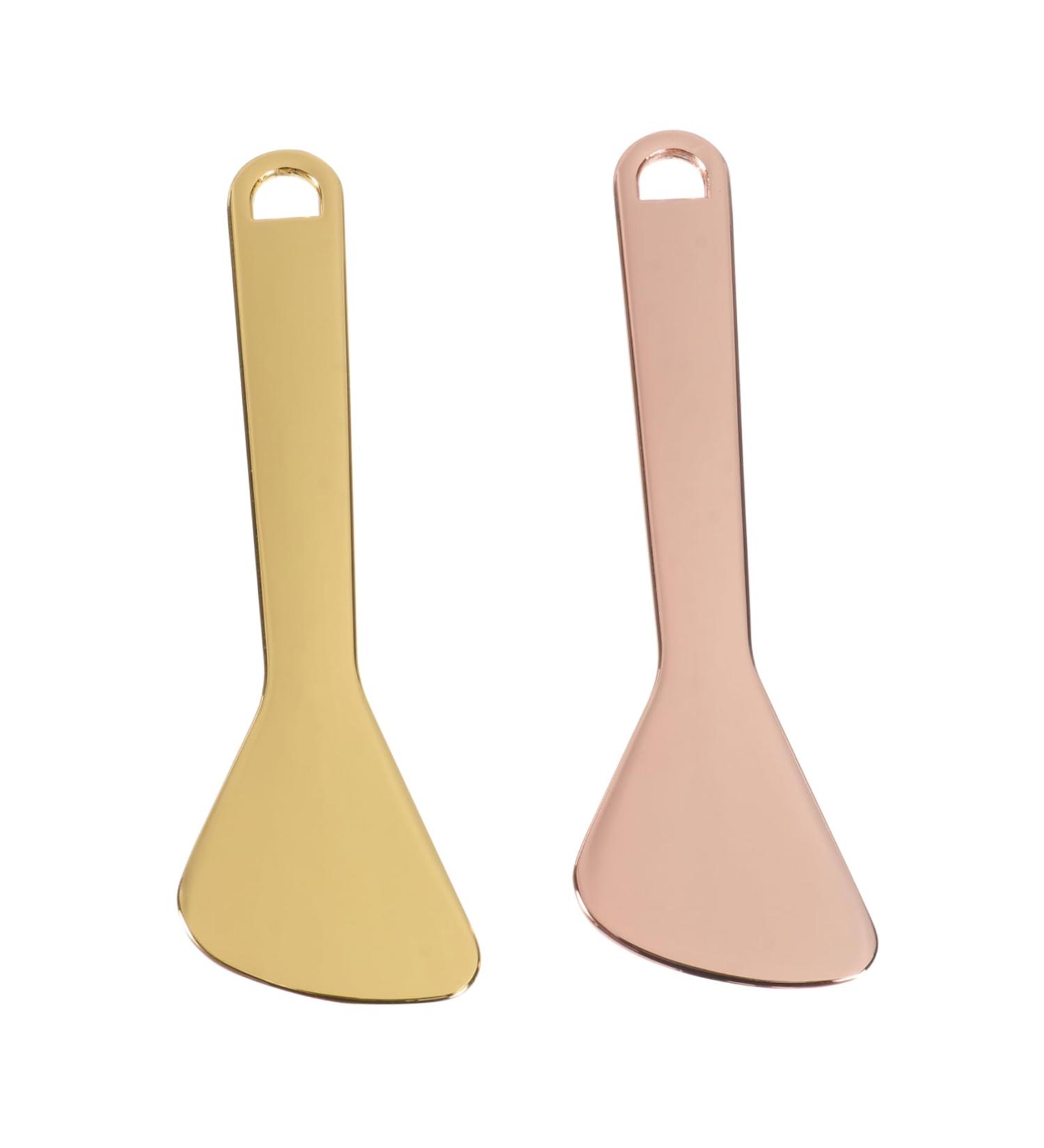  Healvian Healvian 2 Pieces Rich Spoon Makeup Kit Makeup Kit Facial Massager Eye Massager Reusable Makeup Scoop Cosmetic Mixing Spatula Face Cream Spoon Makeup Spoon Alloy Golden - Buy Online on GoSupps.com