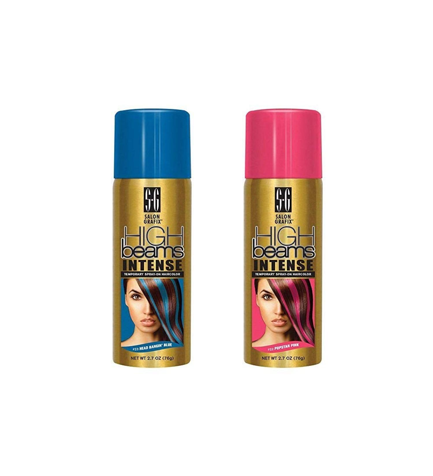 High Beams Intense Temporary Spray Hair Color Popstar Pink & Head Bangin Blue Set - SET OF 3