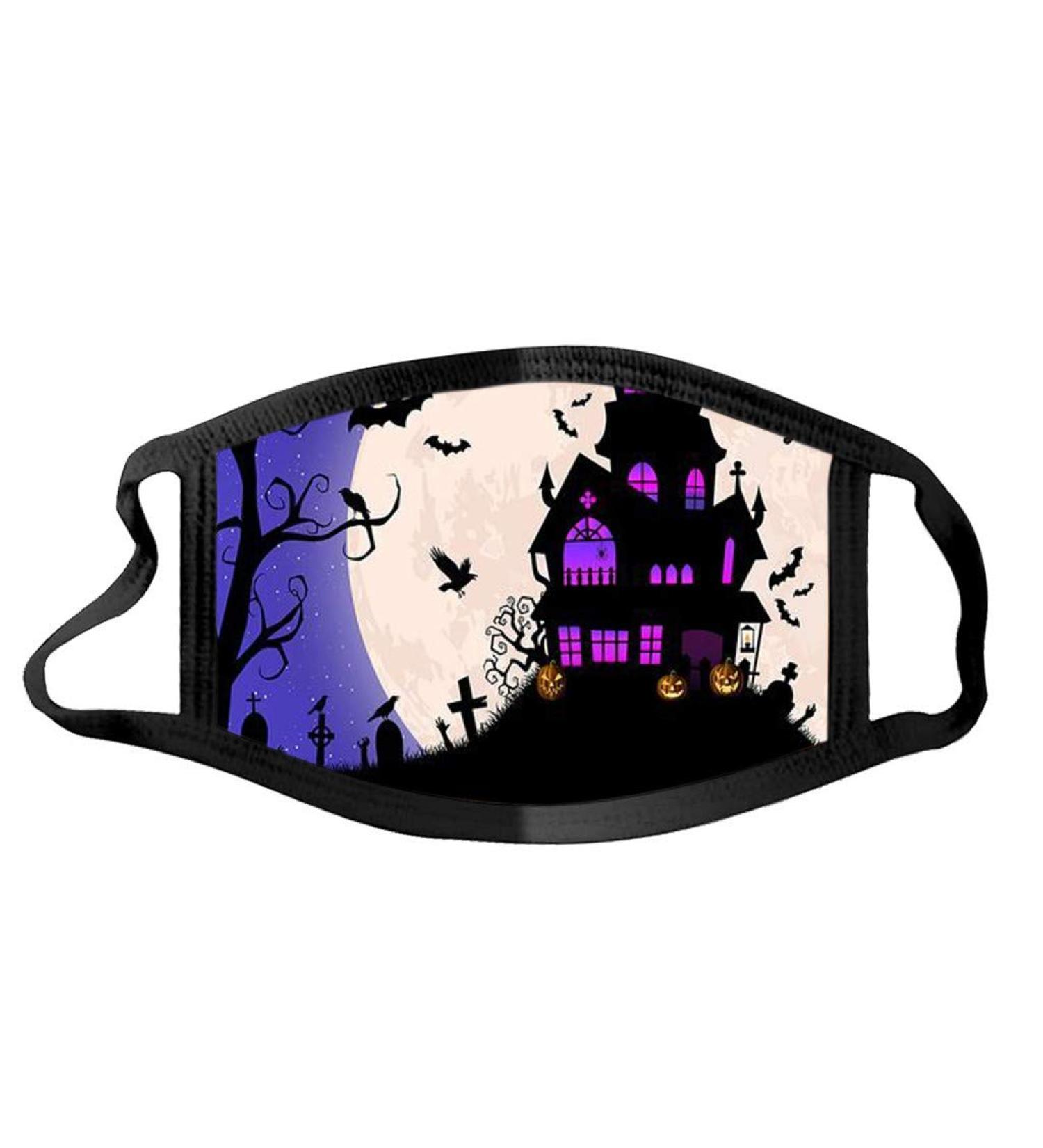 riou Halloween Adult Mouth and Nose Protection Washable with Motif Reusable Mouth and Nose Scarf for Women Men