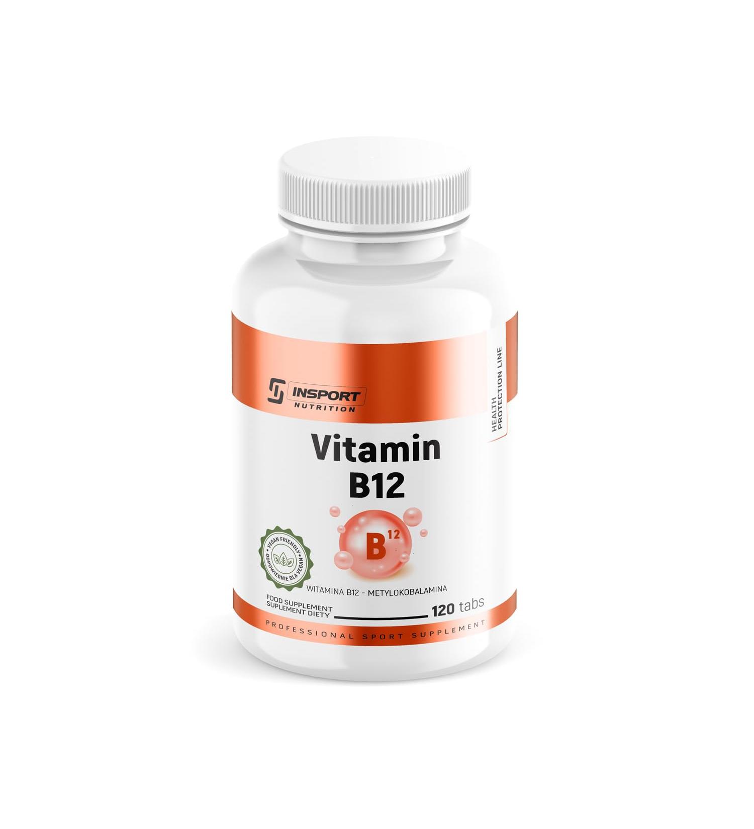 INSPORT Nutrition - Health Protection Line - Vitamin B12-100 g per day - Methylcobalamin - Metabolism - 120 Tablets (480 servings) - 100% Vegan - Buy Online on GoSupps.com