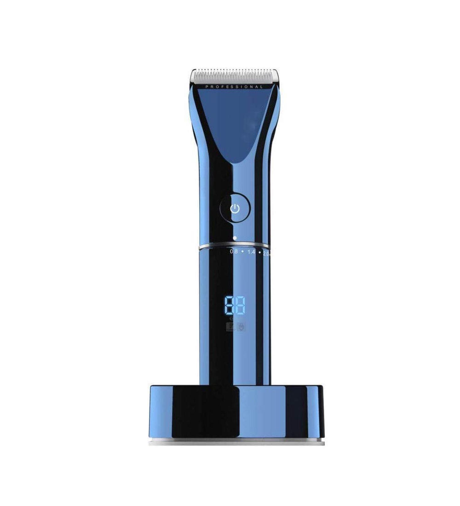 Buy Rechargeable Cordless Hair Clippers for Men - Adjustable Hair Cutting Kit with Charging Stand - Family-Style Blue Hair Trimmer - Buy Online on GoSupps.com