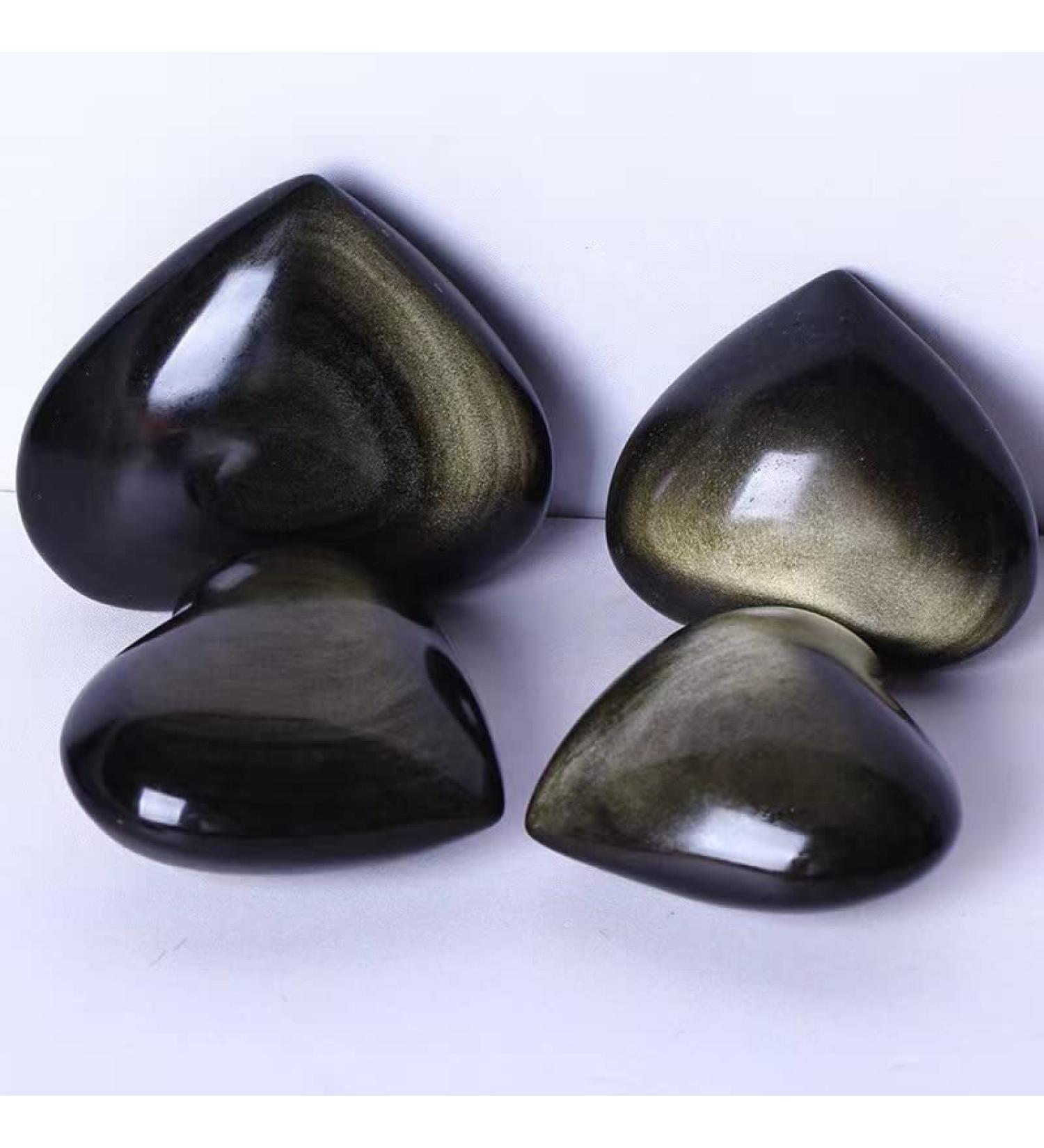 FUFIZU Wholesale Gems Golden Obsidian Heart Natural 150G-200G for Decoration 1PC PINGJIUYIN - Buy Online on GoSupps.com