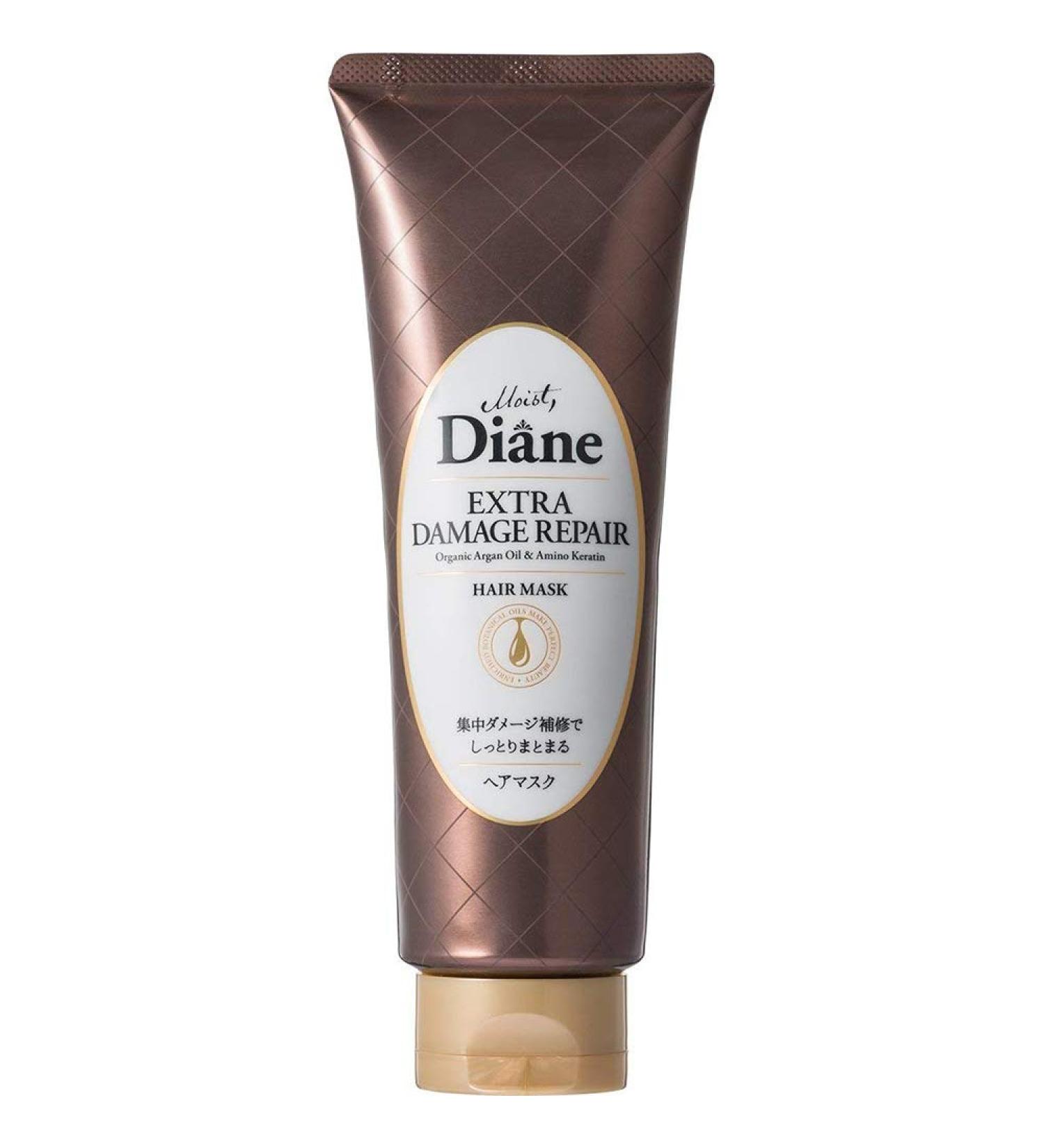 Moist Diane Extra Damage Repair Hair Mask 150g - Organic Argan Oil & Cuticle Keratin (Green Tea Set)