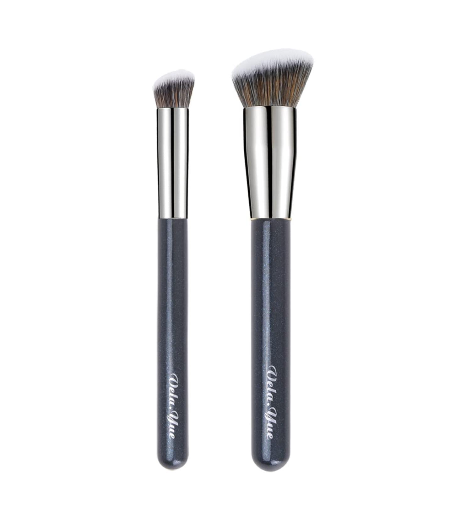 Vela.Yue Foundation Concealer Brush Set - 2pcs Makeup Brushes for Contouring Blending & Buffing Liquid Creams - International Shipping Available - Buy Online on GoSupps.com