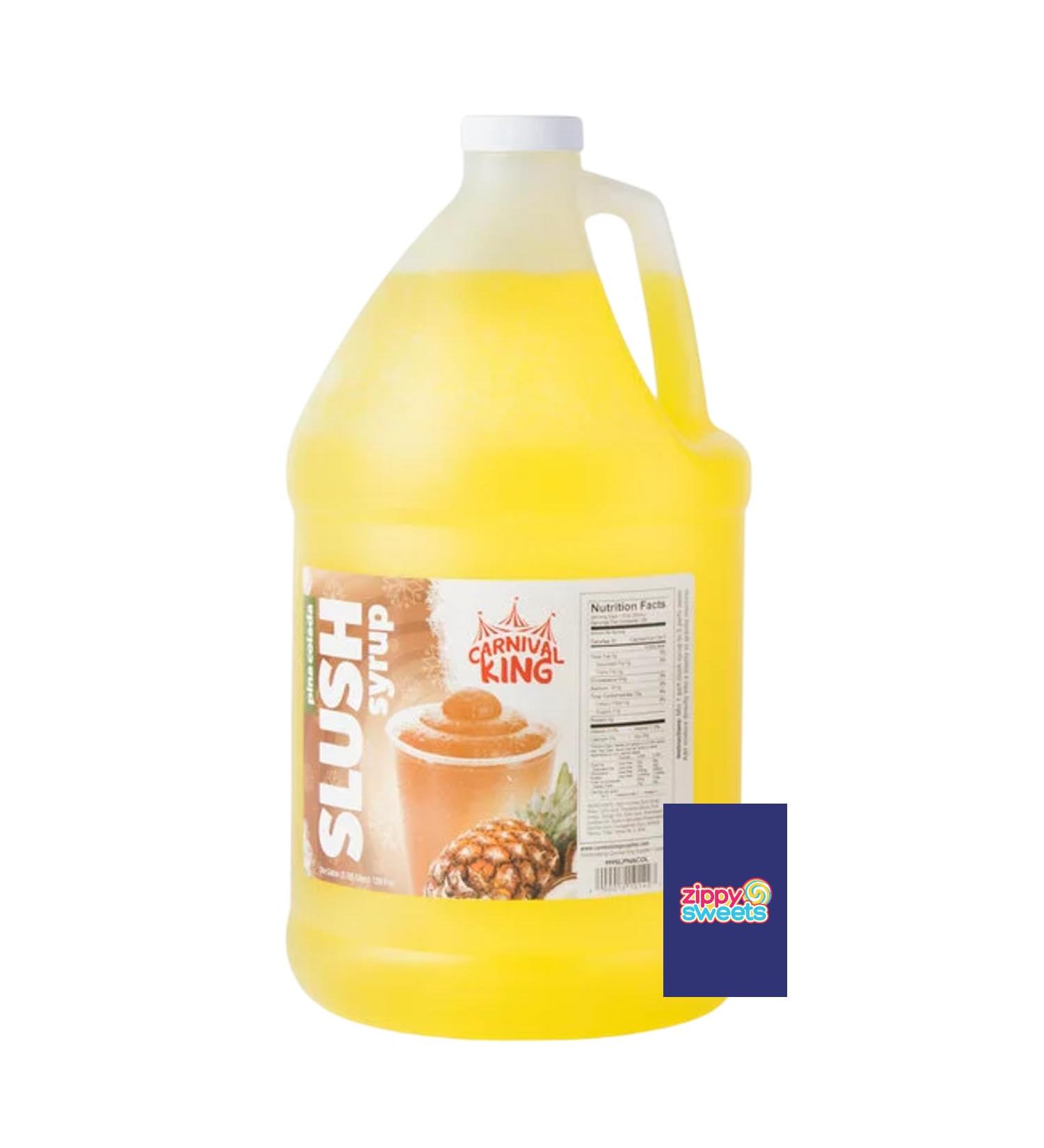 ZippySweets - 1 Gallon Pina Colada Slushie Syrup 5:1 Concentrate with Bonus Mixing Guide for Slushie Machine Ideal for Home and Commercial Slushy Machine Use Perfect for Refreshing Beverages at Parties and Events - Buy Online on GoSupps.com
