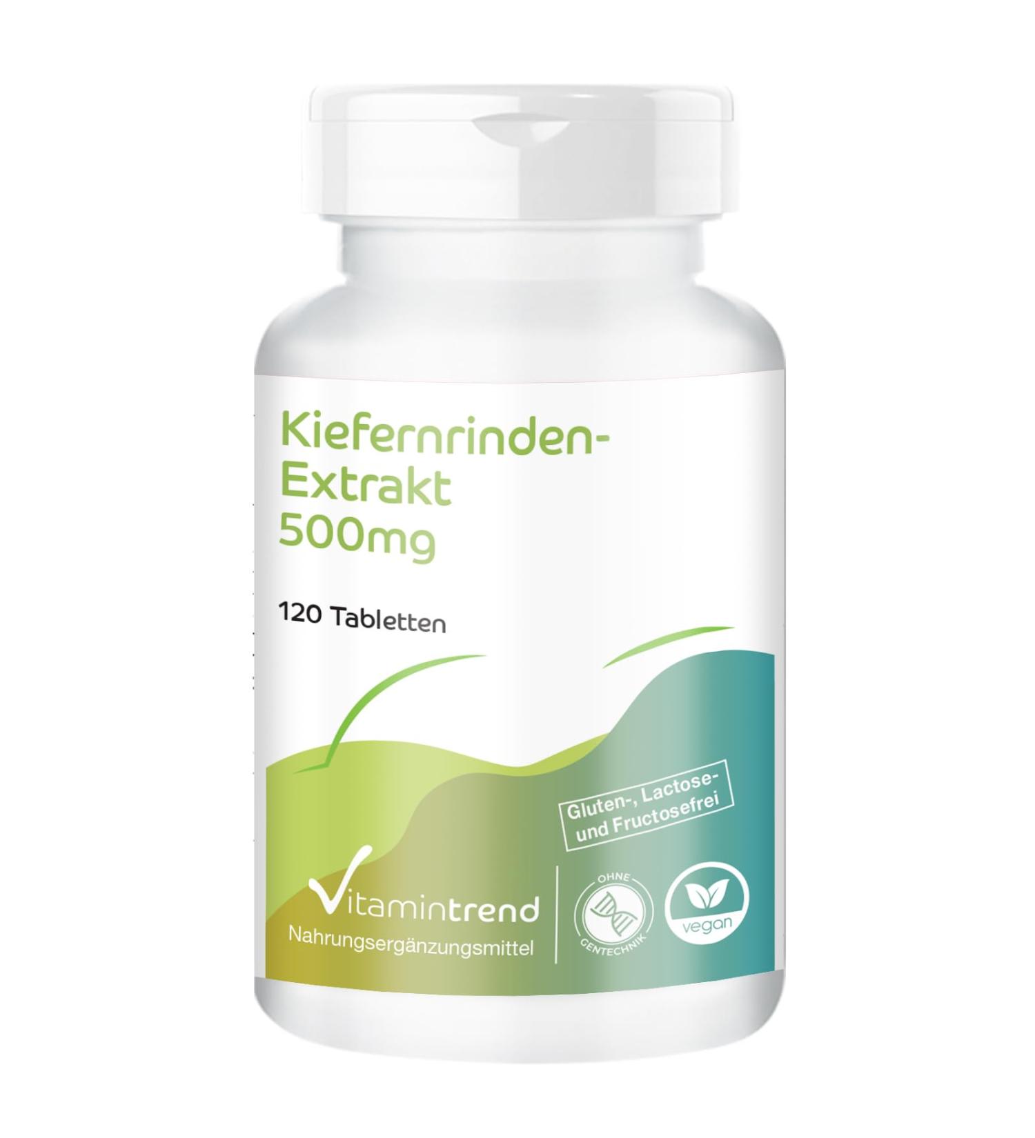 Pine bark extract 500mg - 120 tablets - vegan - high dose - with vitamin C | Vitamintrend  - Buy Online on GoSupps.com