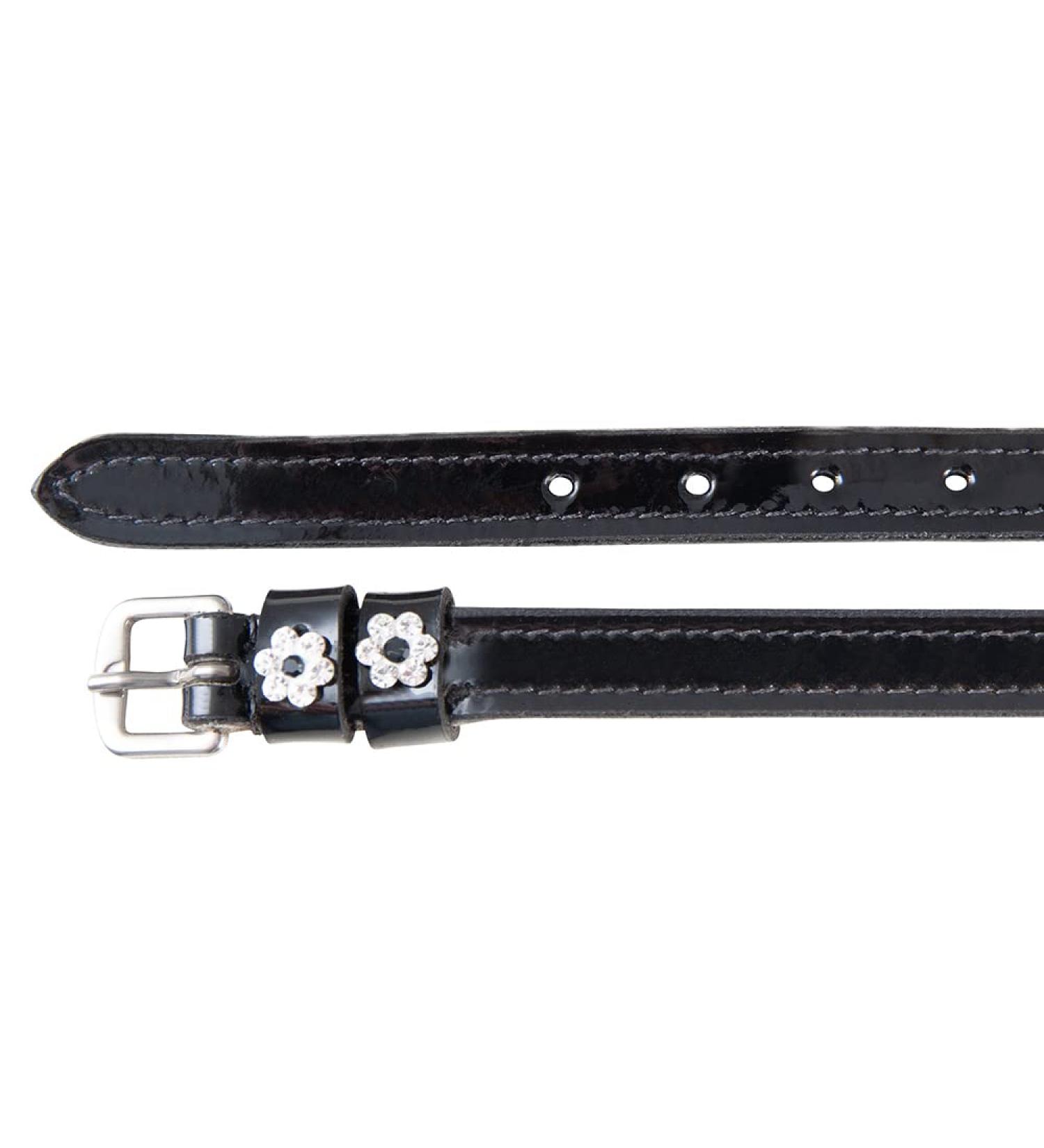 PFIFF 102919 Patent Leather Spur Straps with Rhinestones Black Size 1 (46 cm x 1.3 cm) for Women | International Shipping Available - Buy Online on GoSupps.com