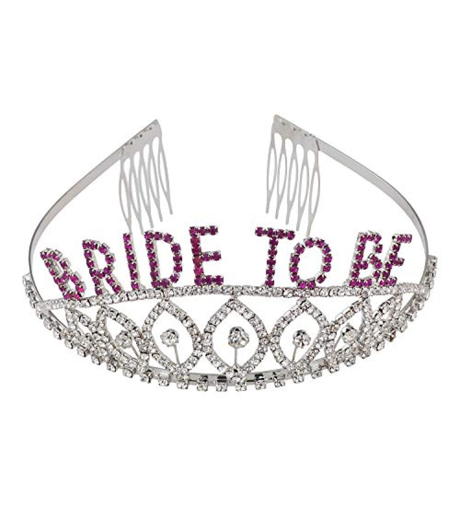 Lux Accessories Silver Wedding Bride to Be Tiara Headpiece - Bridal Shower Headband - Buy Online on GoSupps.com