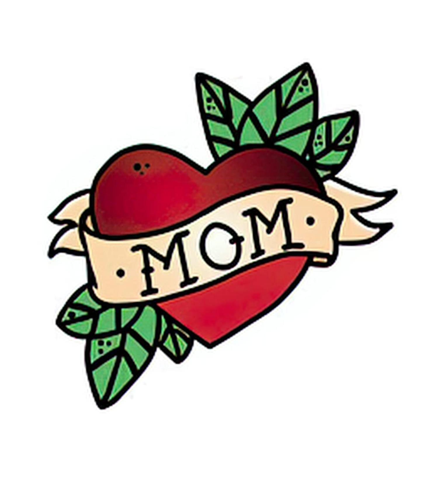 Rose Heart Mom Temporary Tattoos - 6 Sheets, Neck/Arm/Chest - Women, Girls, Men - Buy Online on GoSupps.com