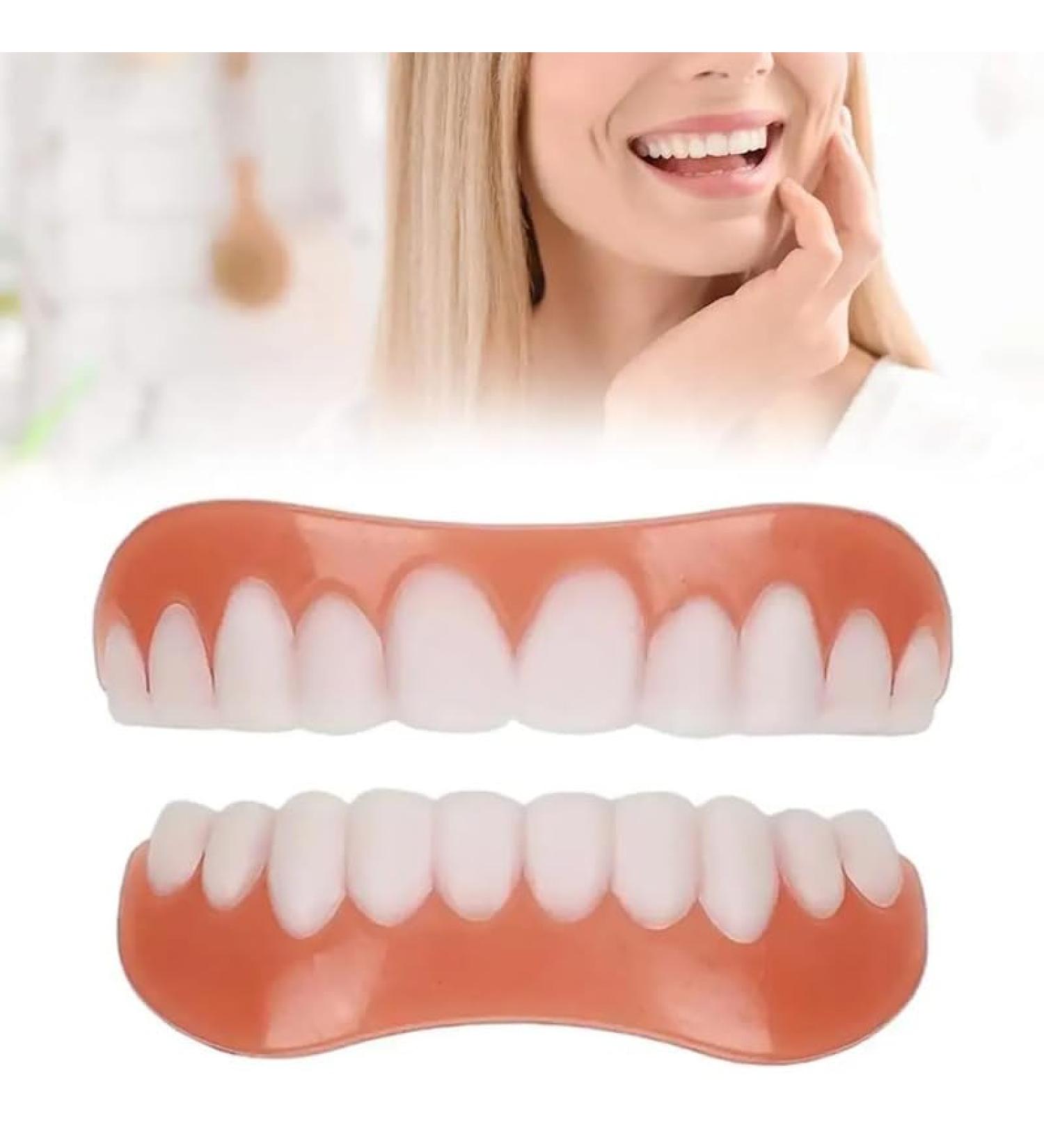 Brigtviee 2 Pairs Teeth Veneers Fake Teeth Perfect Smile Cosmetic Veneers False Teeth Temporary Whitening Treatment Click On Veneers Teeth For Men Women Regain Confident Smile - Buy Online on GoSupps.com