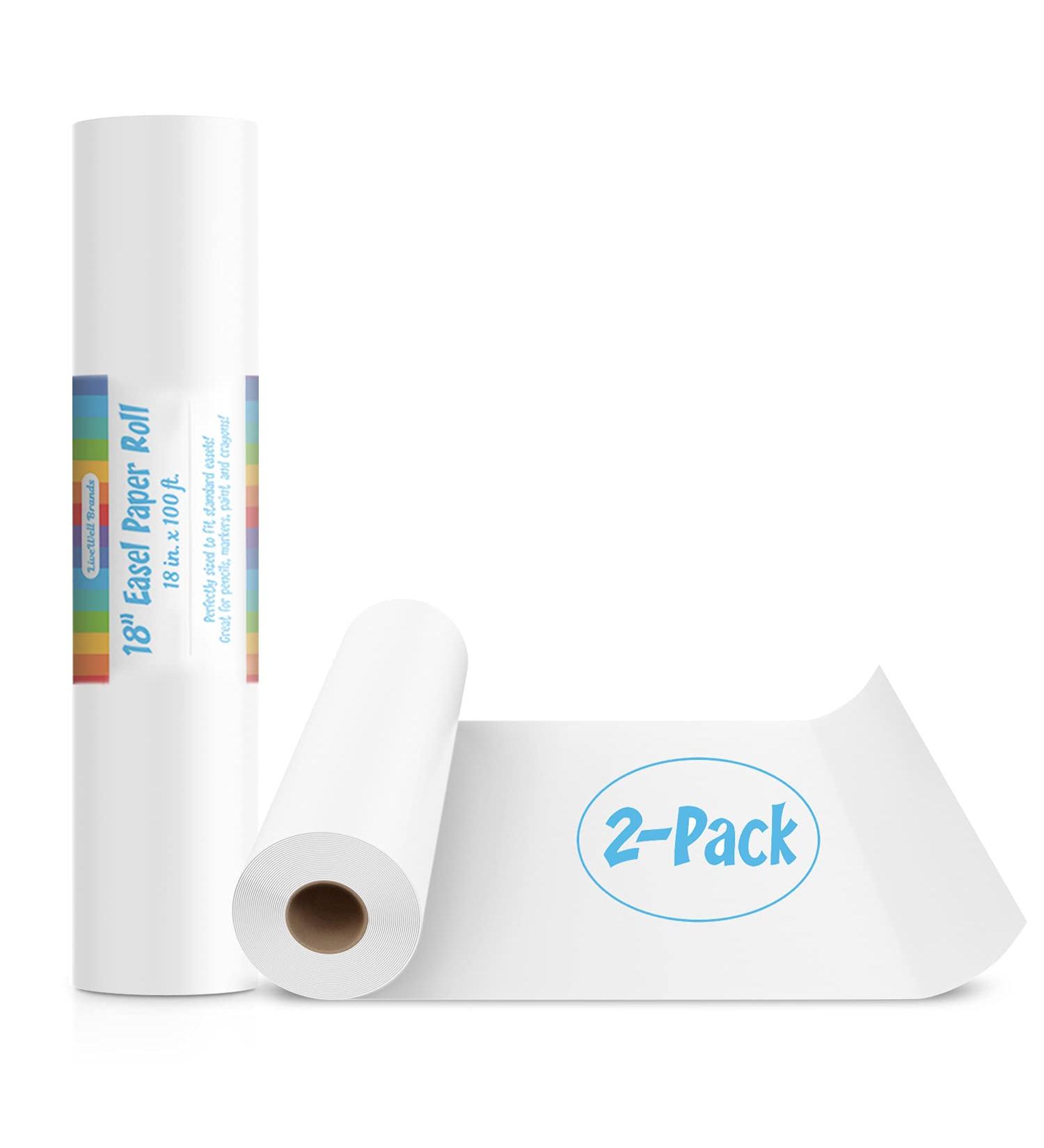 2 Pack of 18-Inch Easel Paper Rolls for Kids Arts & Crafts | Fits Most Easels | 100-Foot Long Rolls | 18x100 - Buy Online on GoSupps.com