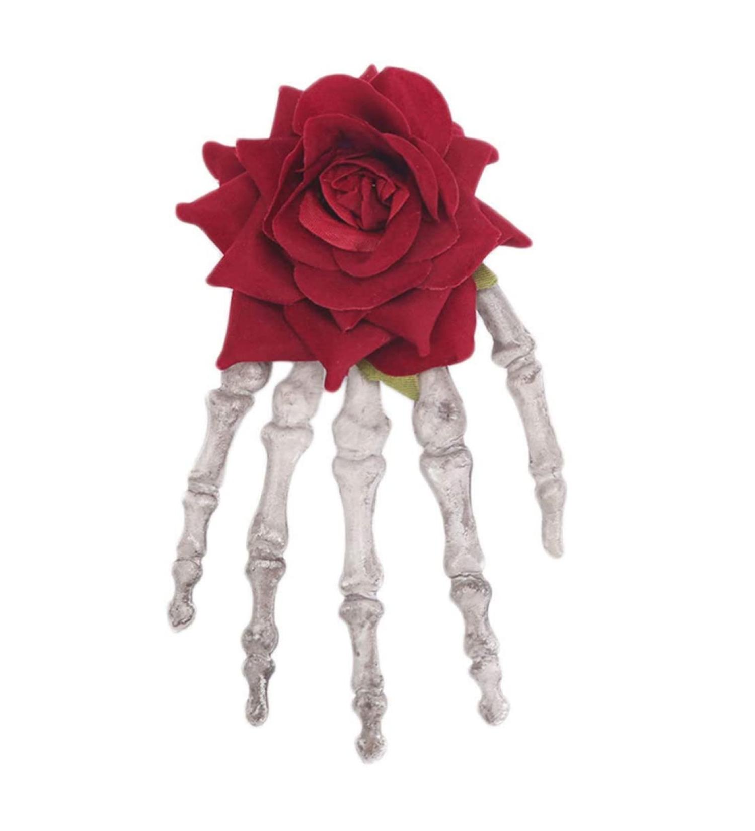 Skeleton Hands Hair Clip Halloween Rose Skull Barrette Zombie Punk Rock Hair Clip for Women Girls (15x8. 5cm) for Halloween Costumes - Buy Online on GoSupps.com