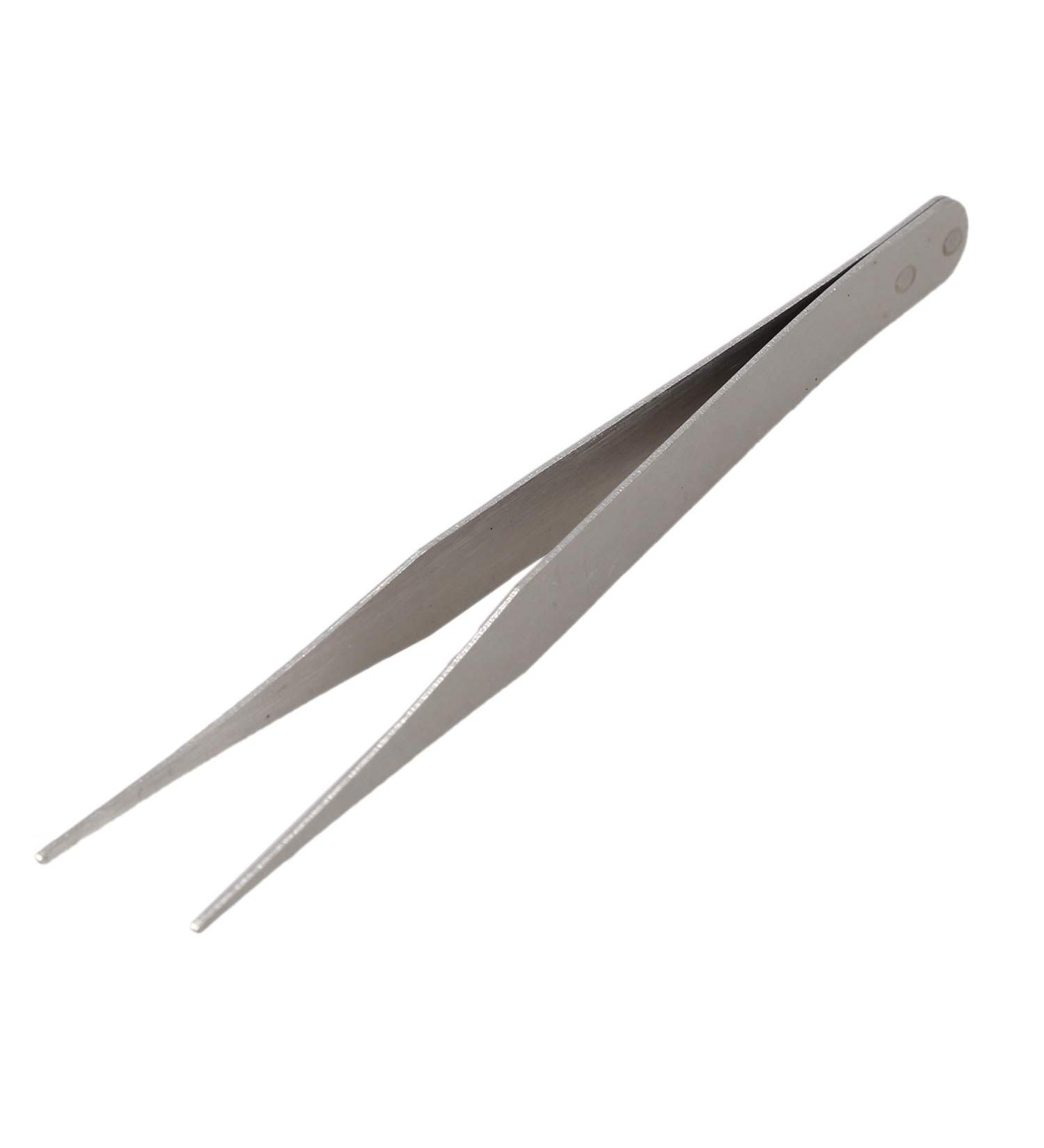 Josenidny Stainless Steel Pointed Straight Tweezers - 4.5 Inch Silver - Precision Beauty Tools for Eyebrows & Splinters - International Shipping Available - Buy Online on GoSupps.com
