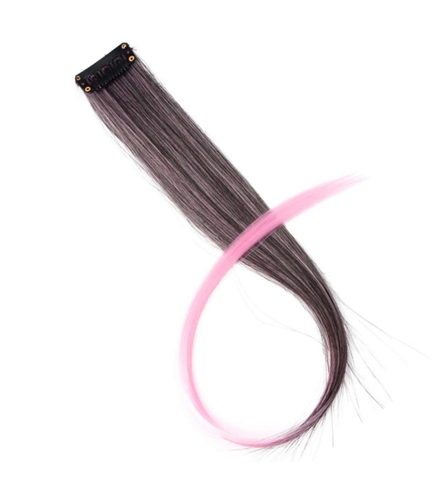 18 Inch Colorful Curly Hair Clip-In Extensions | Natural Long Synthetic Wigs in Pink & Blue for Girls - Buy Online on GoSupps.com