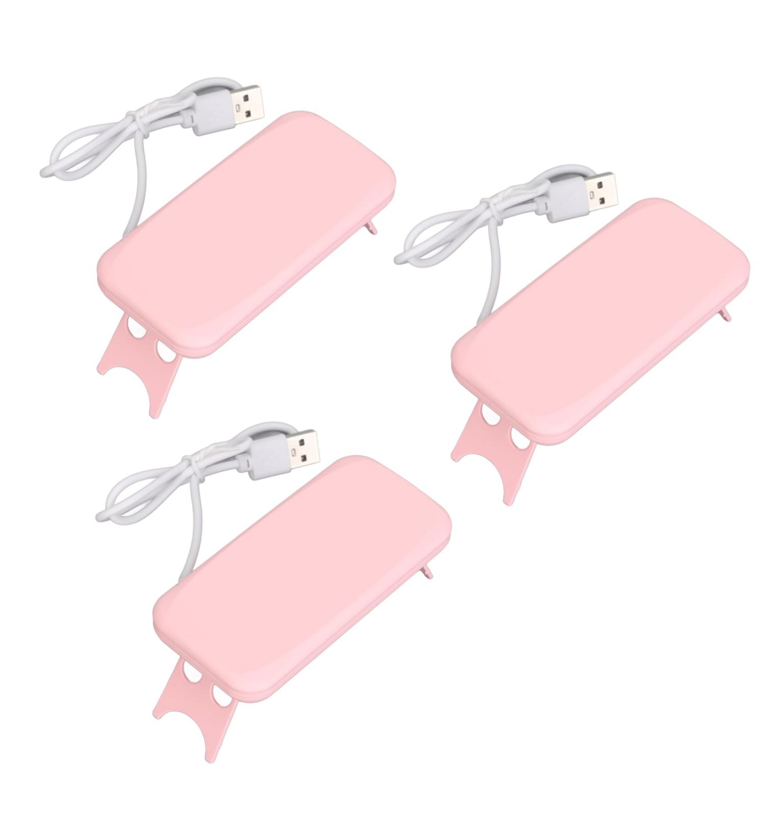 3Pcs Mini Nail Dryer Professional Nail Light Curing Gel LED Dryer Mouse Shape LED Nail Lamp Portable Nail Lamp Gel Polish Light for Nail Salon Home Travel (Roseate) - Buy Online on GoSupps.com