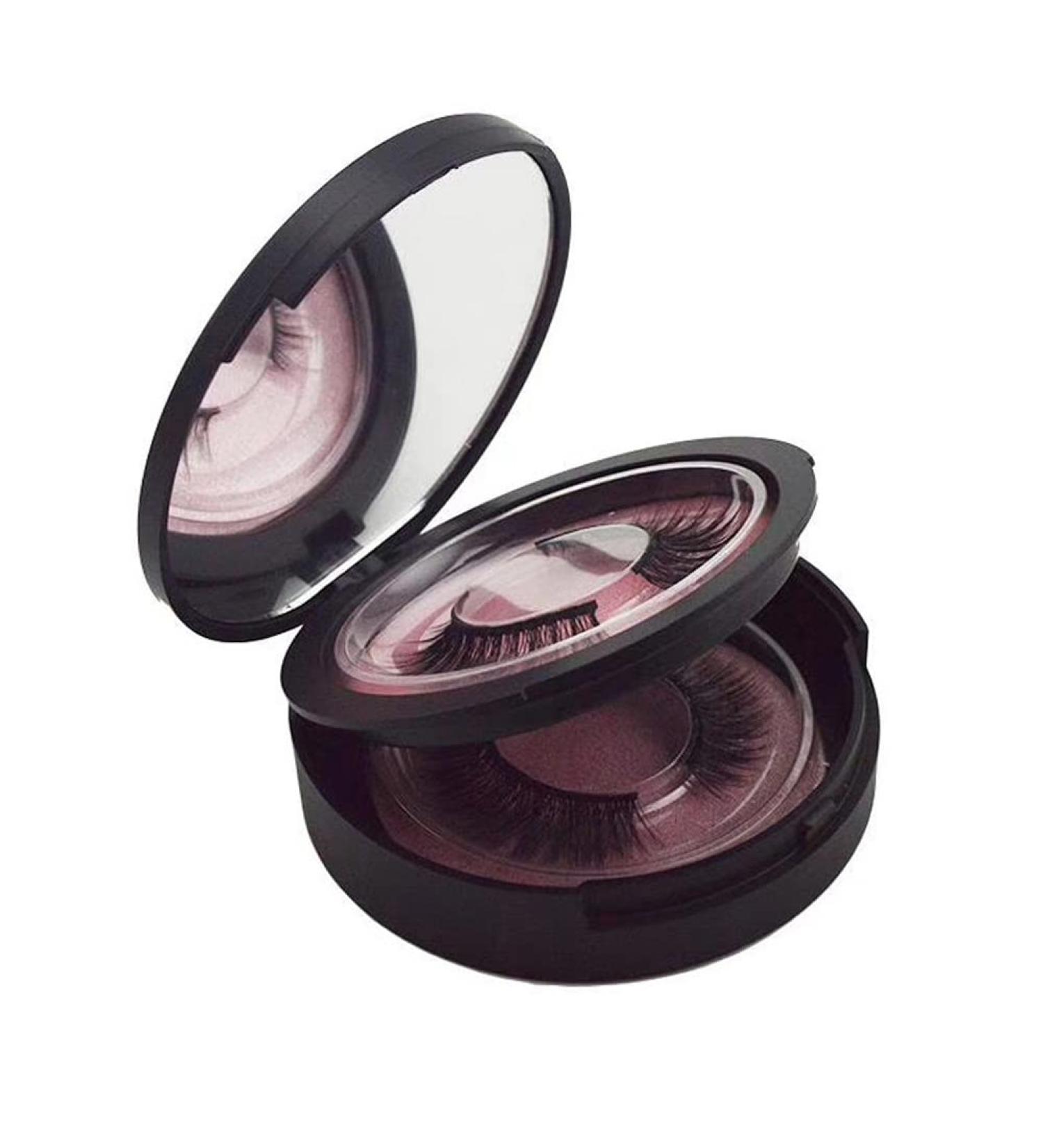 4Pcs Empty Round Lash Boxes - Double-Layer Eyelash Storage 3D False Eyelashes Packaging Gift Case with Makeup Mirror - Ideal Organizer for Women & Girls - Buy Online on GoSupps.com
