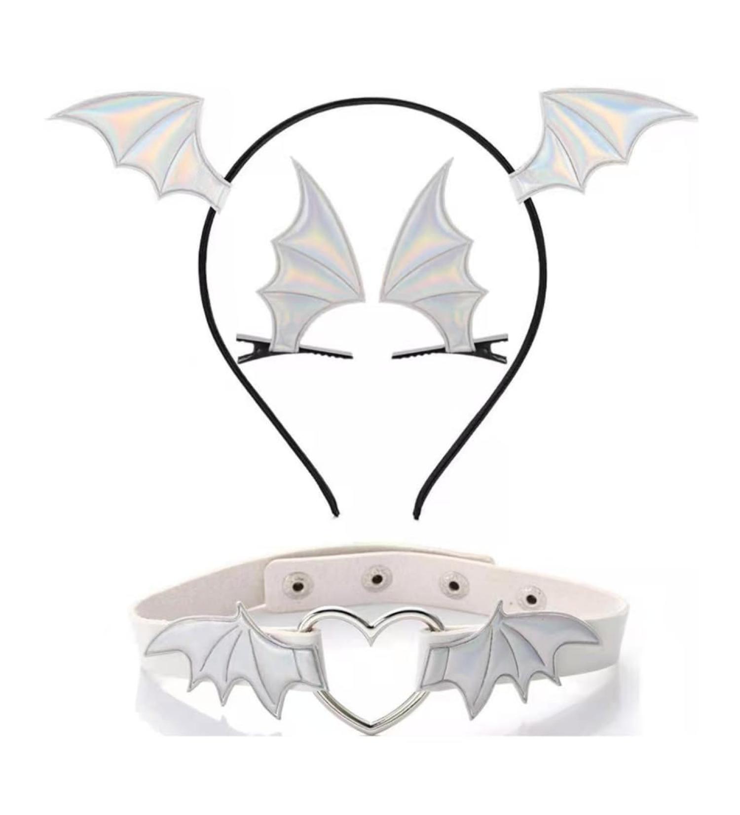 XIAHIOPT Girls Hair Clips Halloween Cosplay Devil Wing Hairpin Headband Punk Hair Jewelry Unique Black Headwear 4 - Buy Online on GoSupps.com