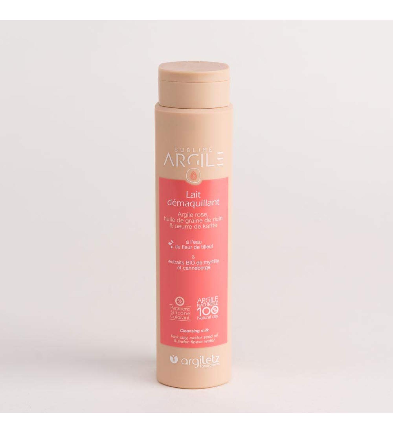 ARGILETZ Lot de 2 tubes 250ml de lait d maquillant l'argile rose huile de graine de ricin et beurre de karit distribu par ARCILIA