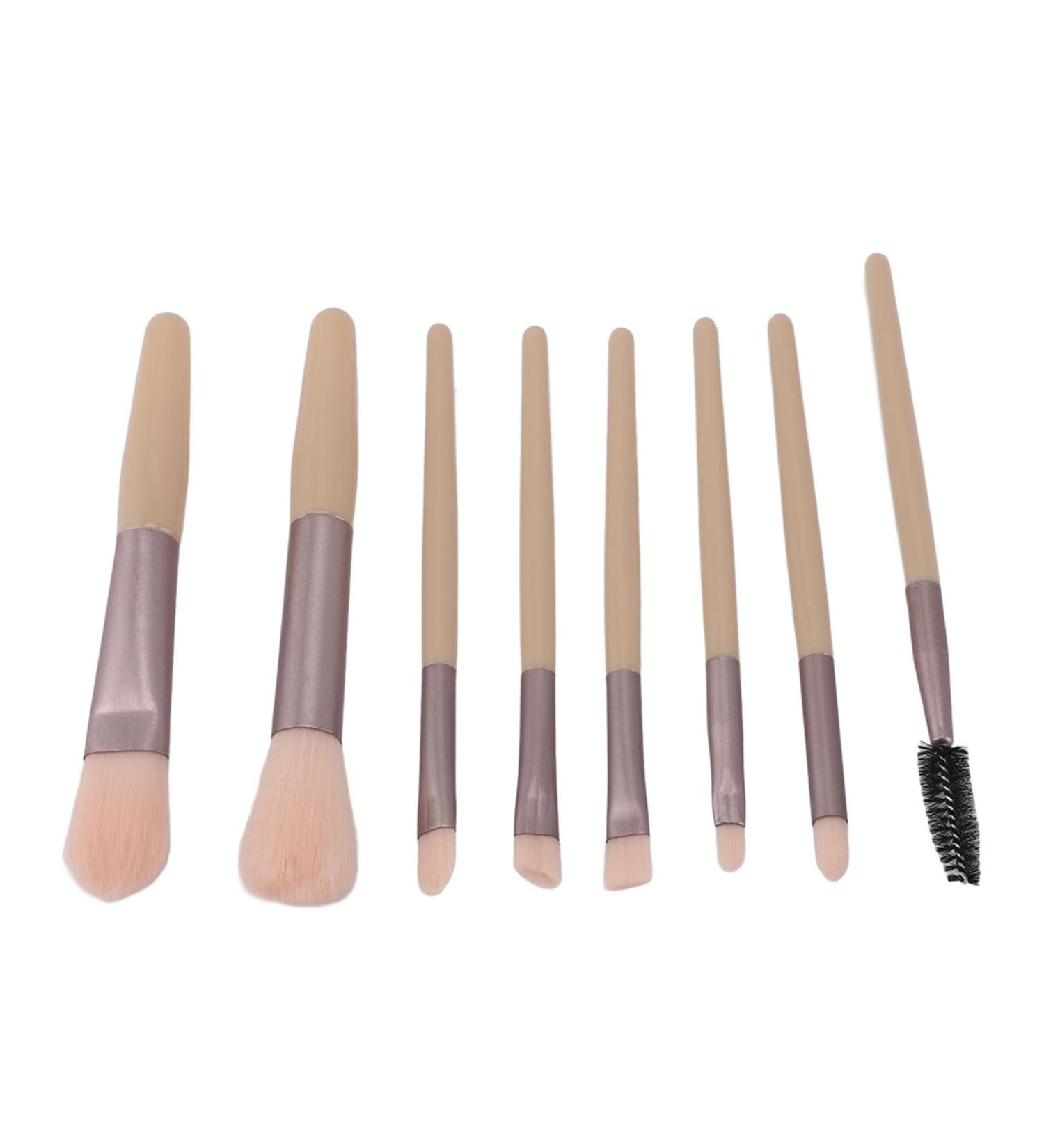 Soft Makeup Brush Set - 8PC Ergonomic Portable Cosmetic Brushes for Loose Powder Concealer & Eyeshadow | International Shipping - Buy Online on GoSupps.com