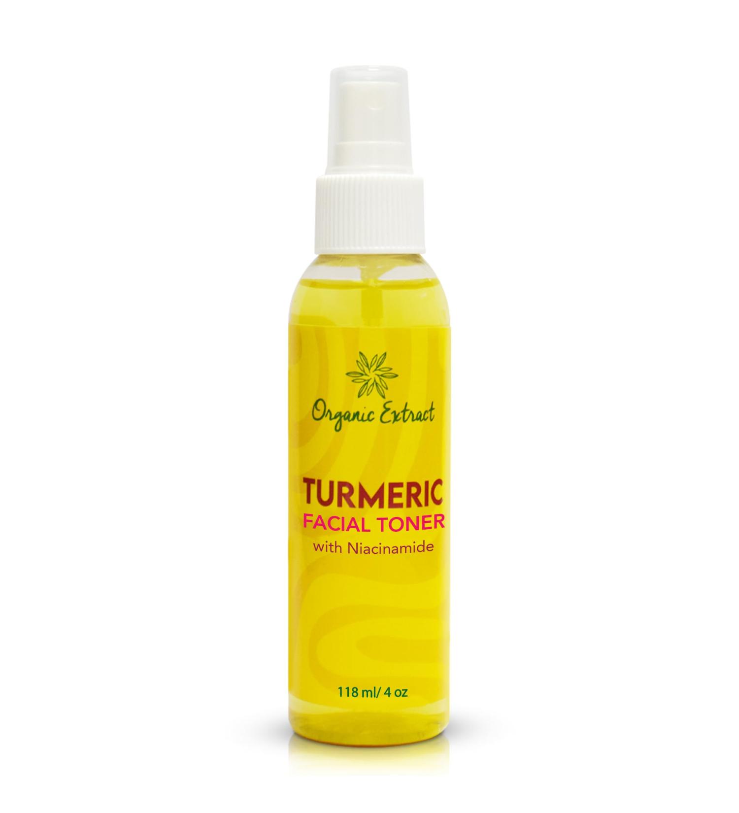 Turmeric Facial Toner - Skin Brightening & Balancing - Exfoliating Niacinamide Toner - 4 fl oz / 118 ml - Gently Removes Impurities - Buy Online on GoSupps.com