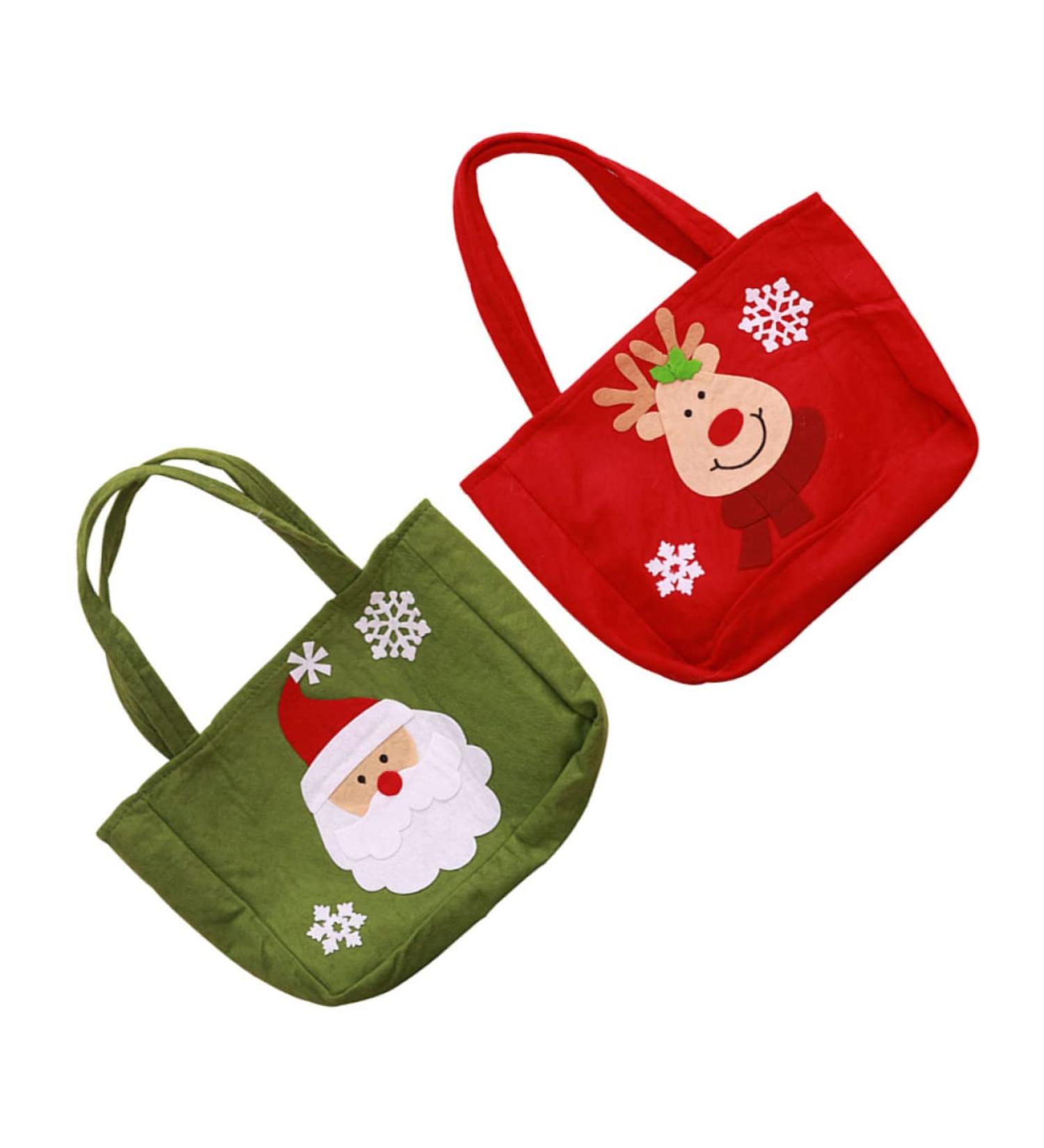 Abaodam 2pcs Claus Cloth Cookies Tote Delicate Christmas Santa Pouches Bags Aging Portable Elk Candy - Buy Online on GoSupps.com