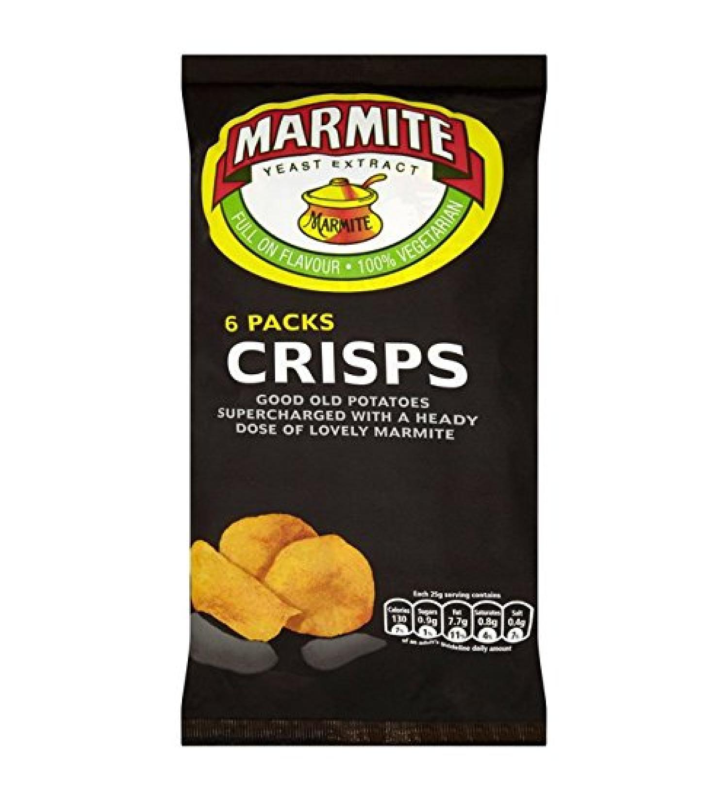 Marmite Pot Set of 6 packs of chips of 25 g