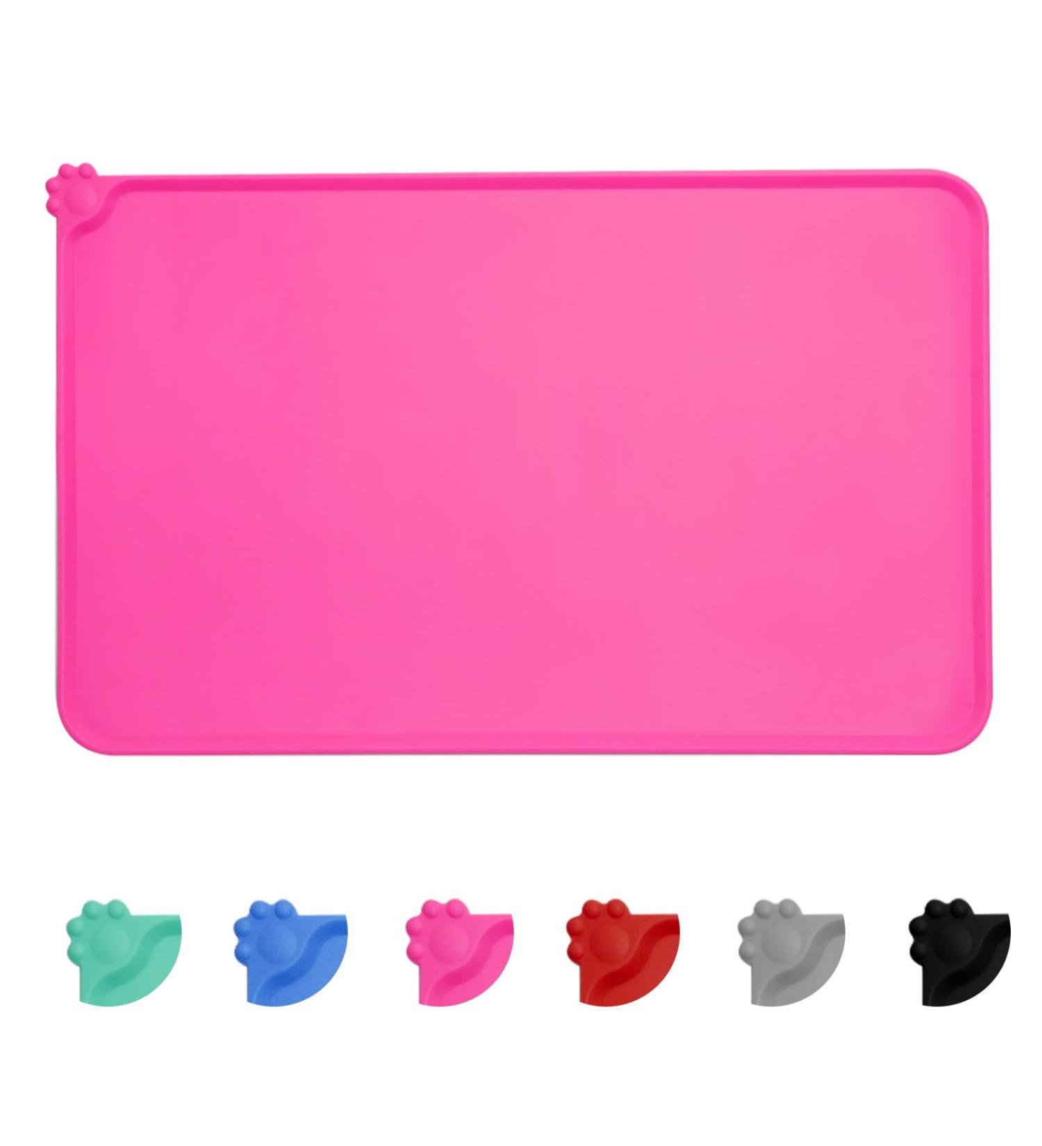 Moacc Silicone Feed Mats for Dogs & Cats - Slipproof Waterproof Pet Food Mats - Pink 54x38cm - Buy Online on GoSupps.com
