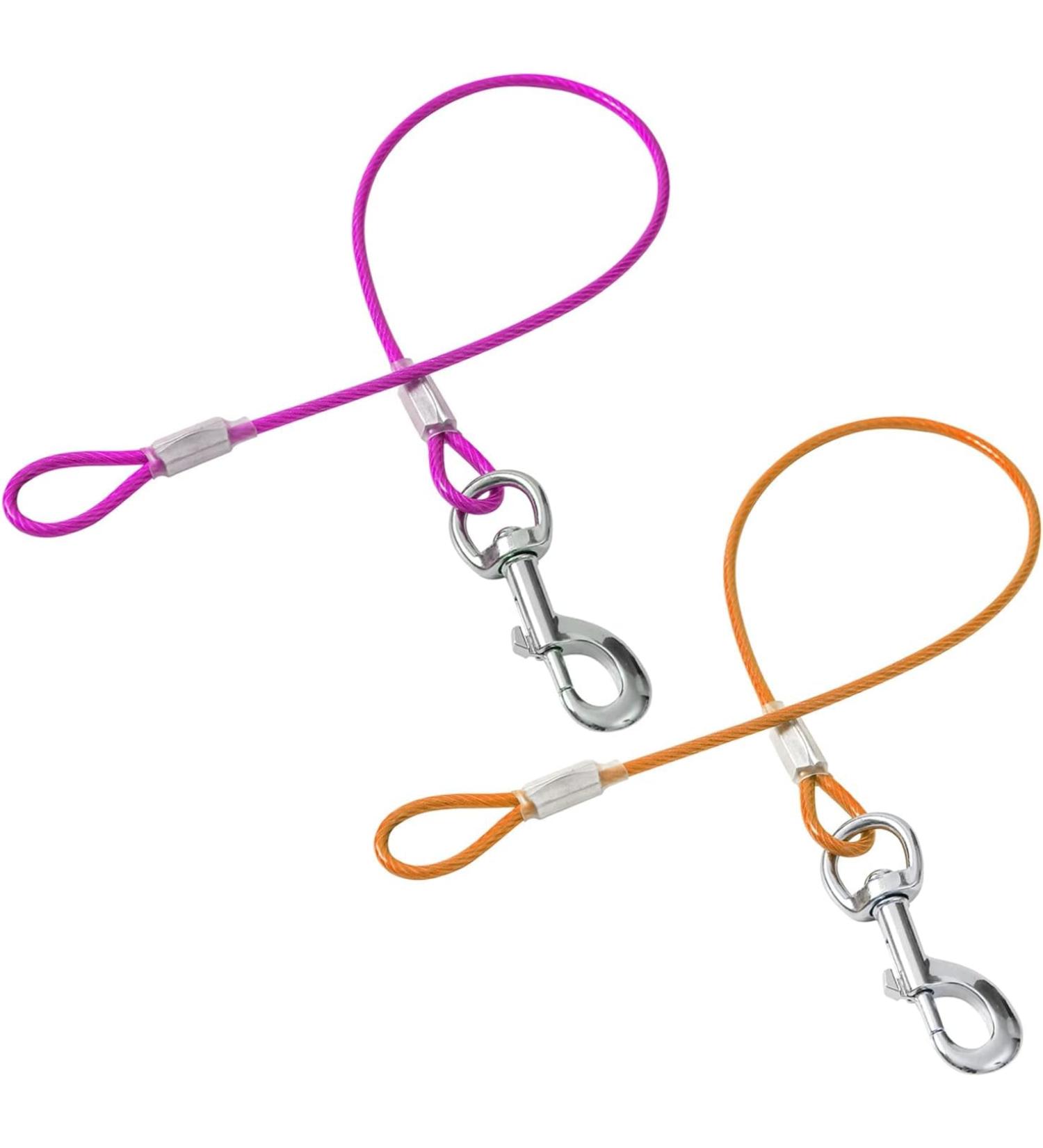 Mi Metty Chew Proof Dog Leash Extension Rope - 24 inch/60cm - Non-Tangle Training Leash - Orange+Purple - Buy Online on GoSupps.com